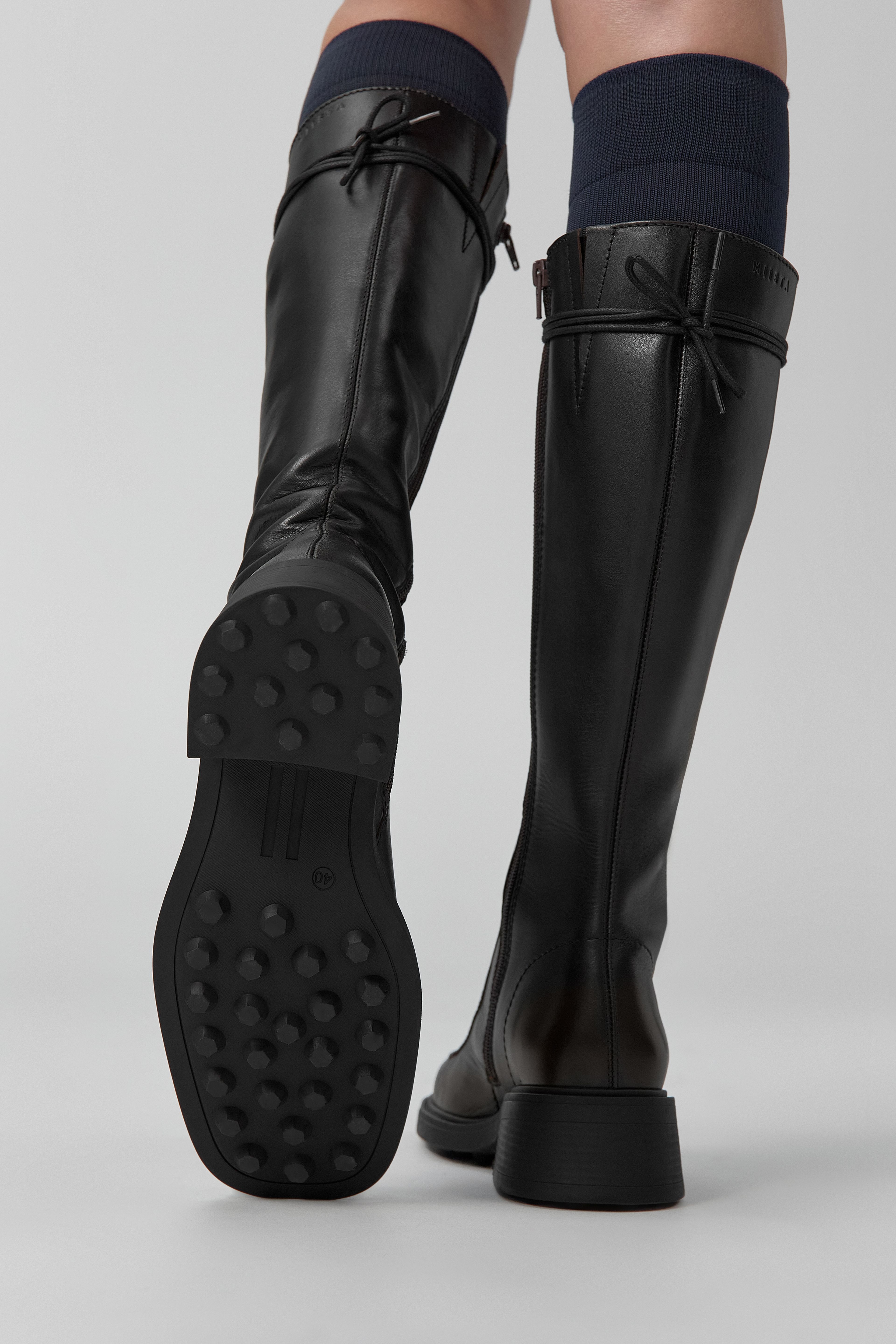 Sabryna Boots - Brown Grey Brush Off Leather | Miista | Designed & Handmade in Europe