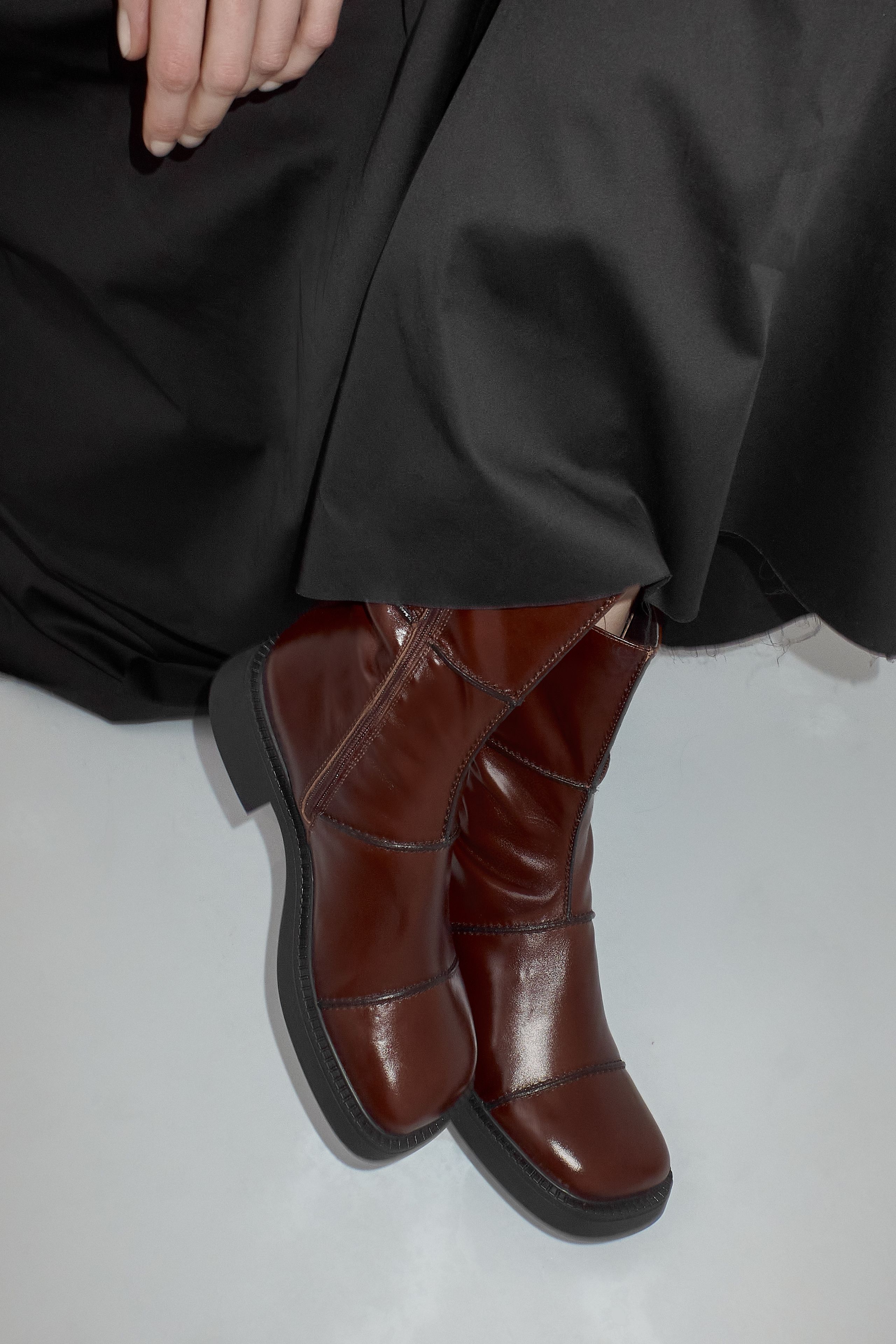 Dahlia Brown Black Ankle Boots | Miista