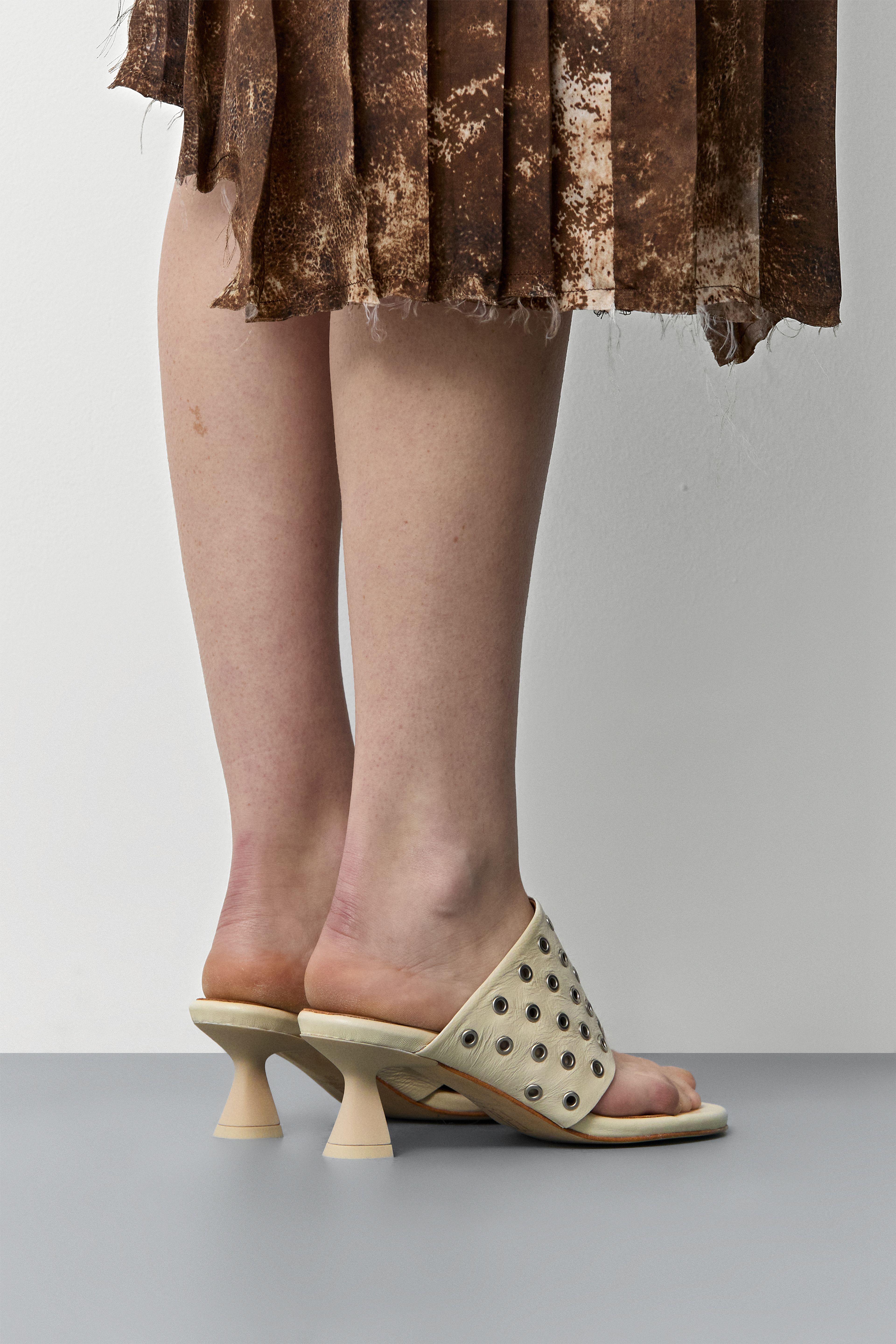 Cedella Cream Eyelets Sandals | Miista | Designed & Handmade in Europe