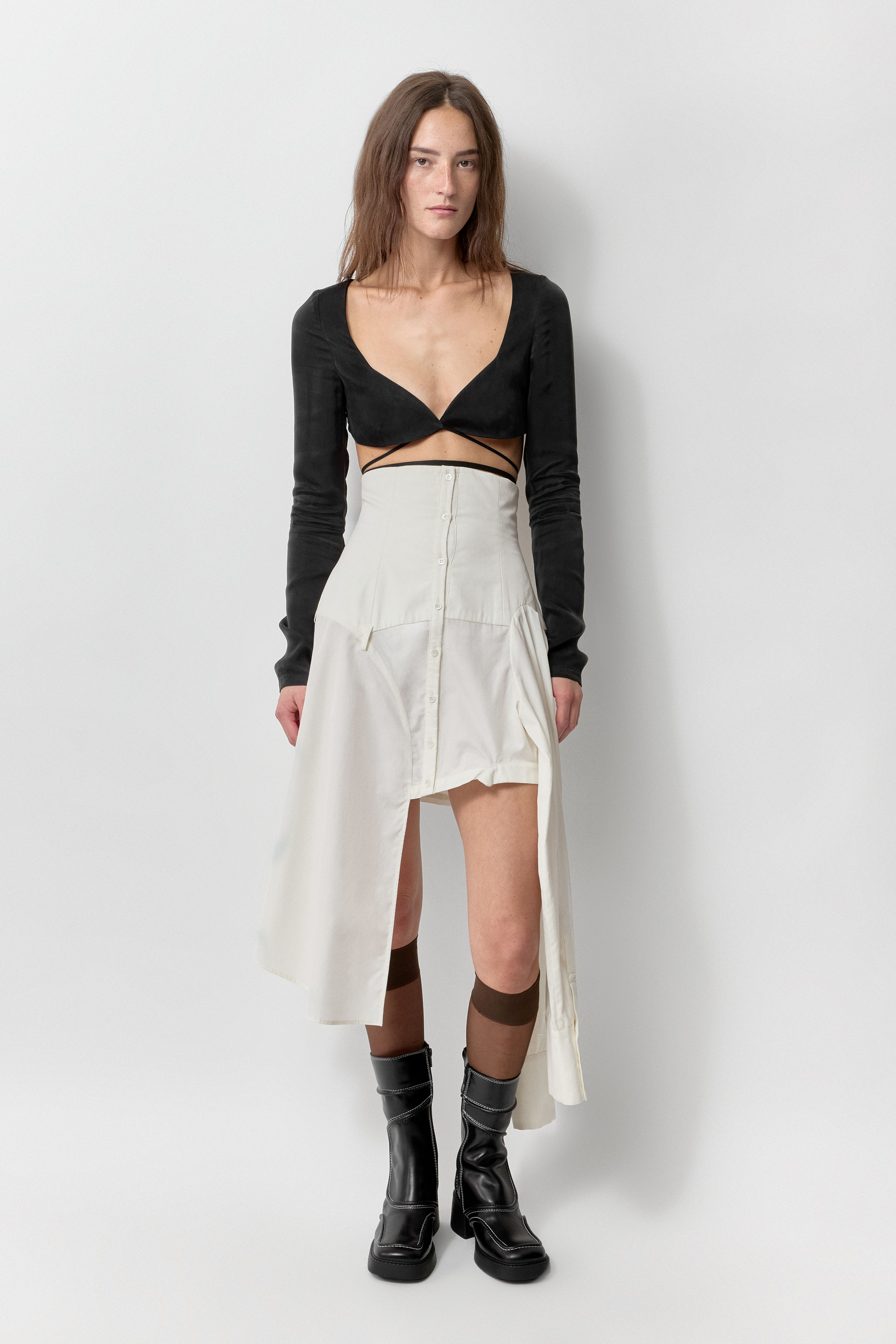 Andrea Skirt - Beige Cotton | Miista | Designed & Handmade in Europe