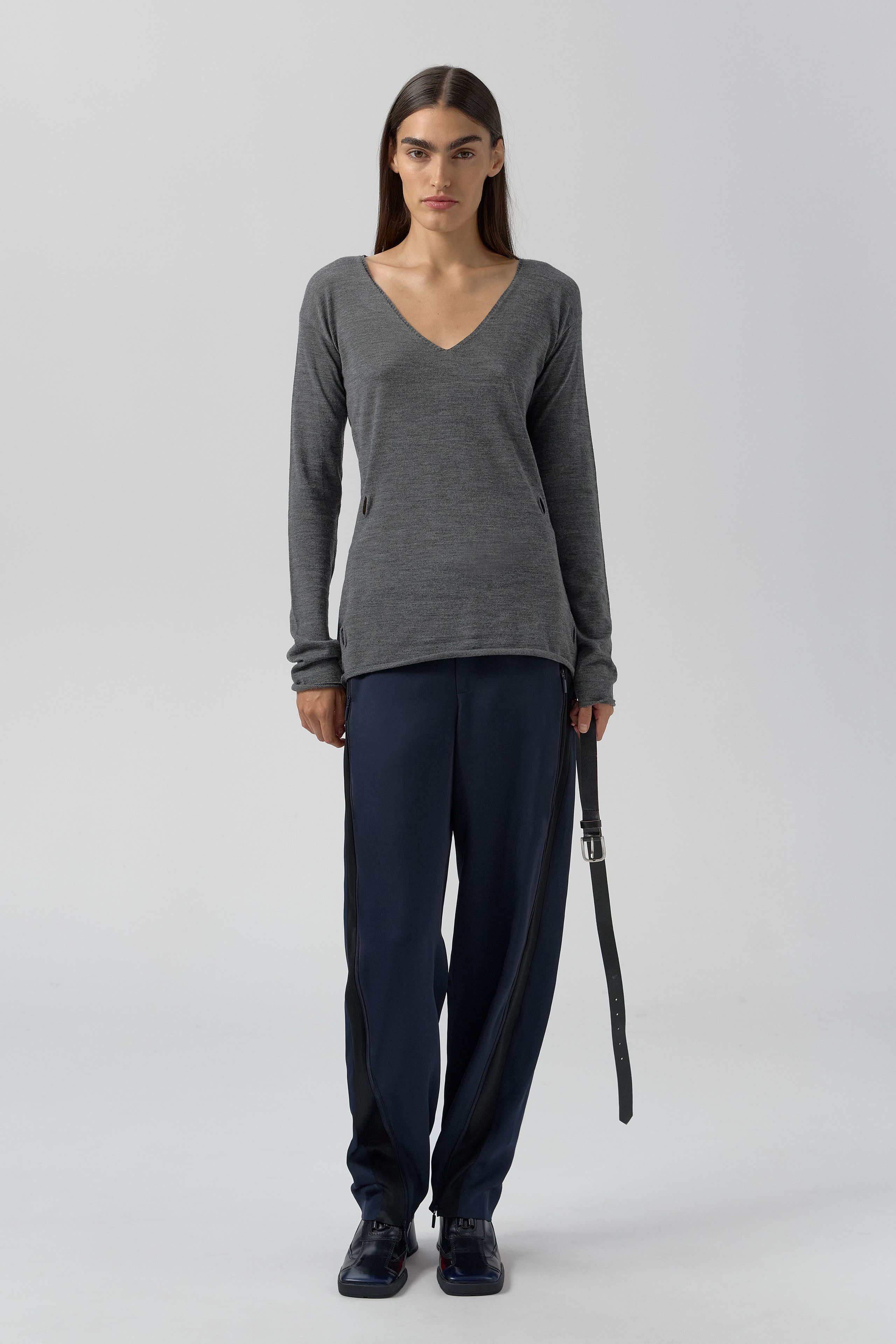 Yoko Jumper - Grey Extra Fine Merino Knit | Miista | Designed & Handmade in Europe