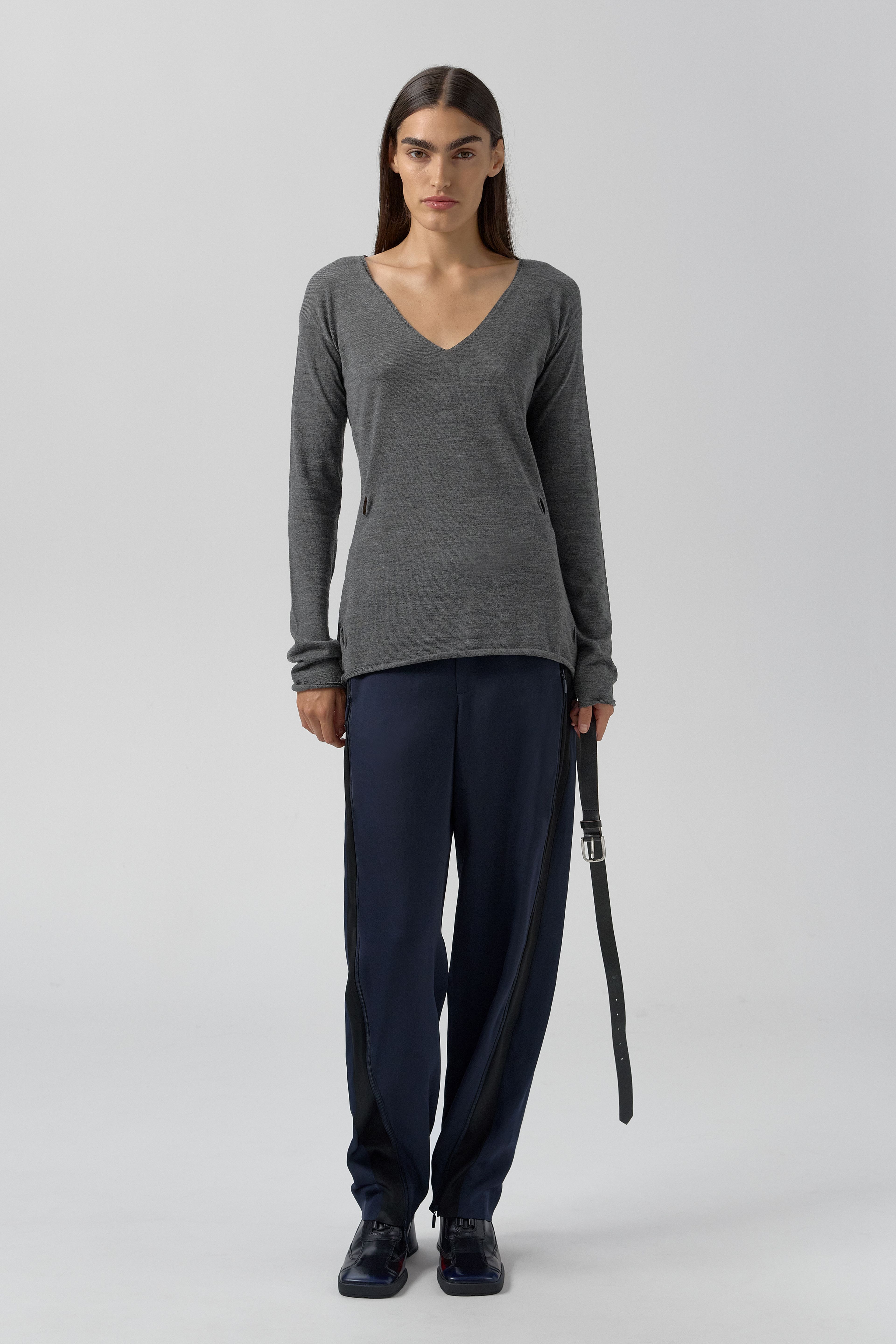 Yoko Jumper - Grey Extra Fine Merino Knit | Miista | Designed & Handmade in Europe