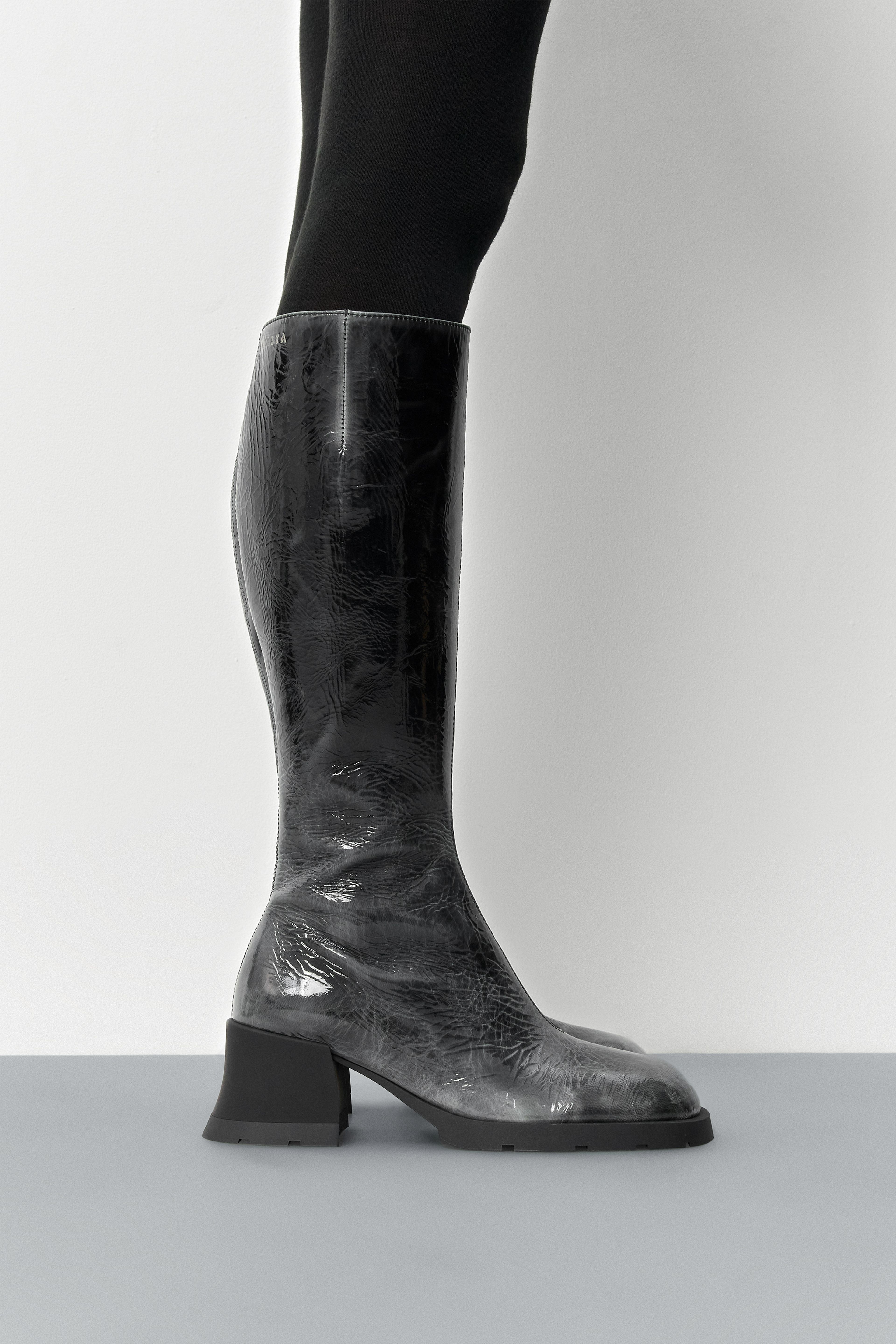 Nadine Grey Black Tall Boots | Miista | Designed & Handmade in Europe