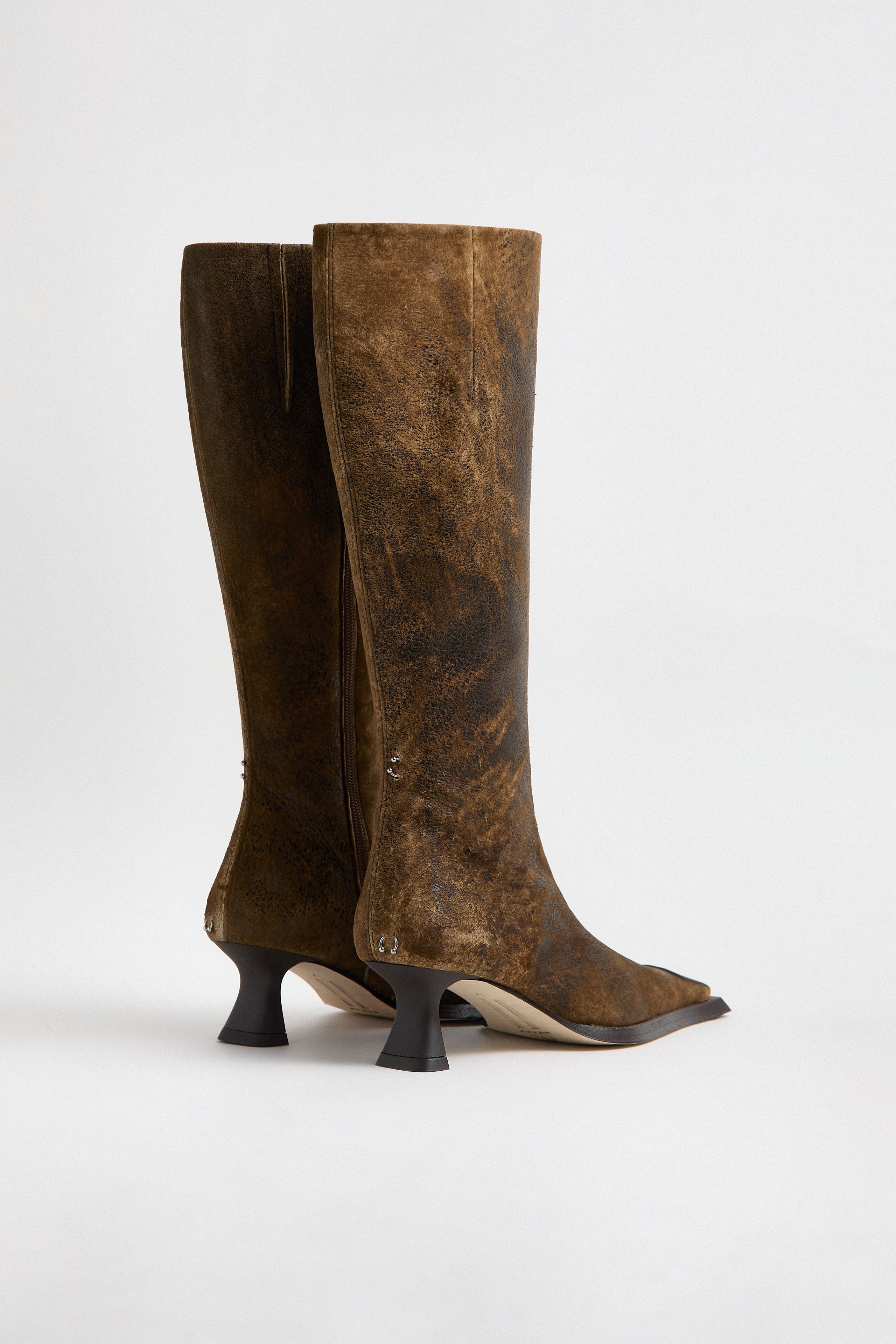 ビルドアベア　ラッテテディ Alfreda Boots - Brown Distressed Leather | Miista