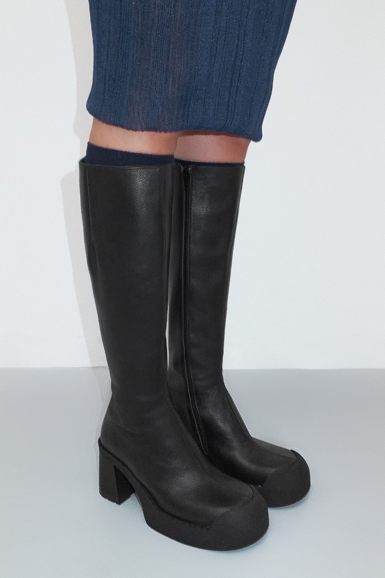 Gesa Black Tall Boots | Miista