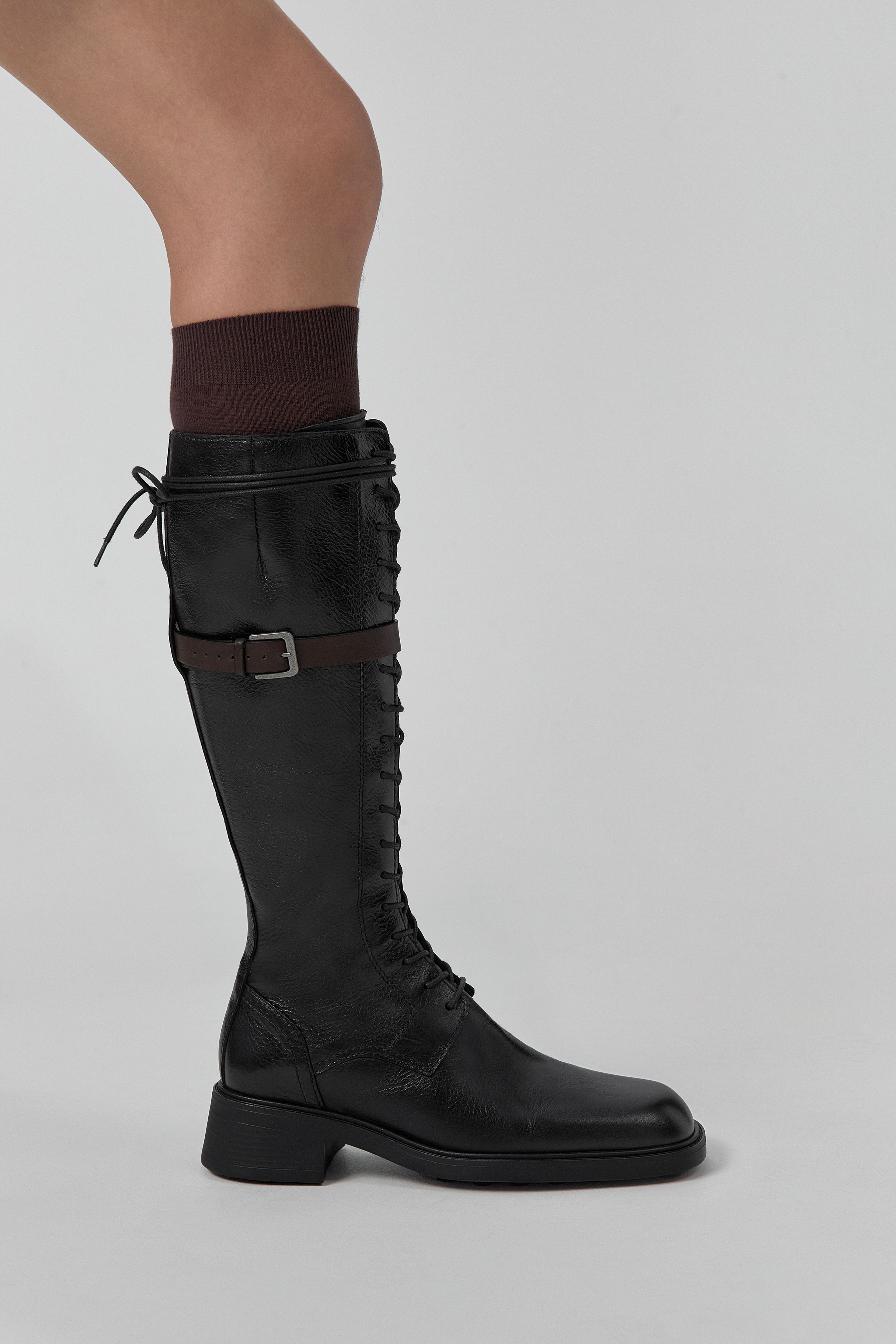 Beatrix Boots - Black Brown Leather| Miista | Designed & Handmade in Europe