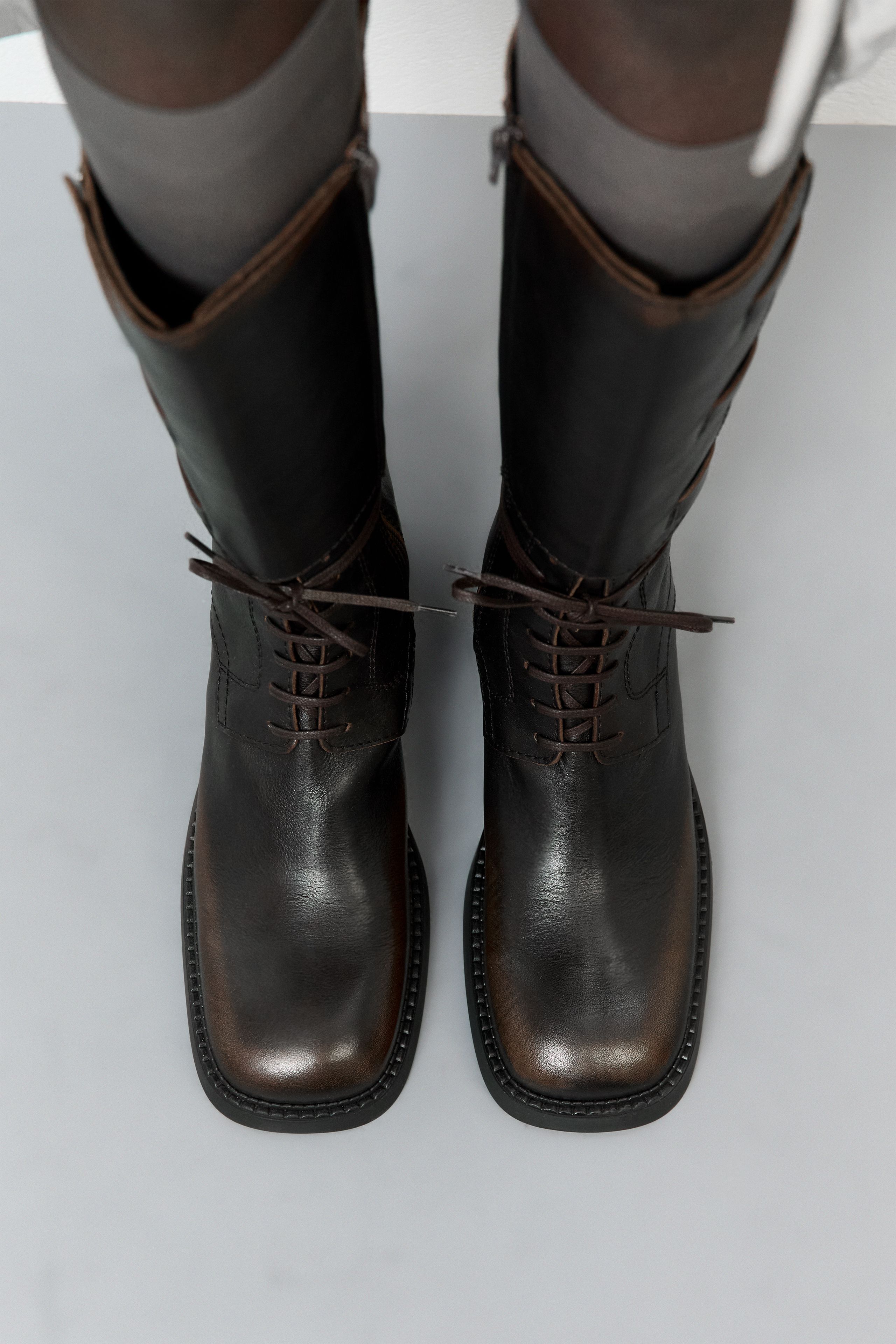 靴 Mii Sigrid Boots - Brown Brushed Leather | Miista