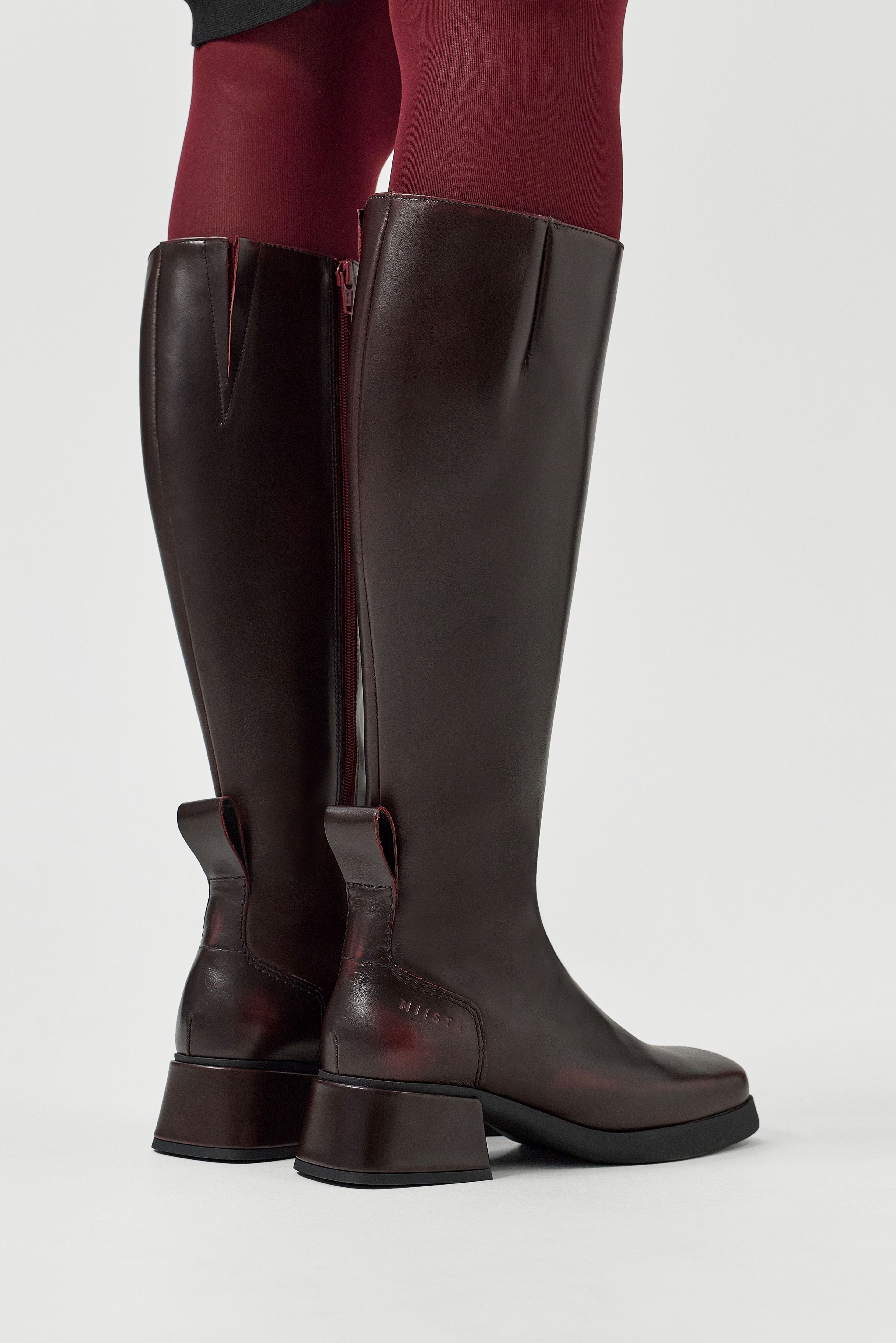 Brunildha Boots - Burgundy Shiny Leather | Miista | Designed & Handmade in Europe