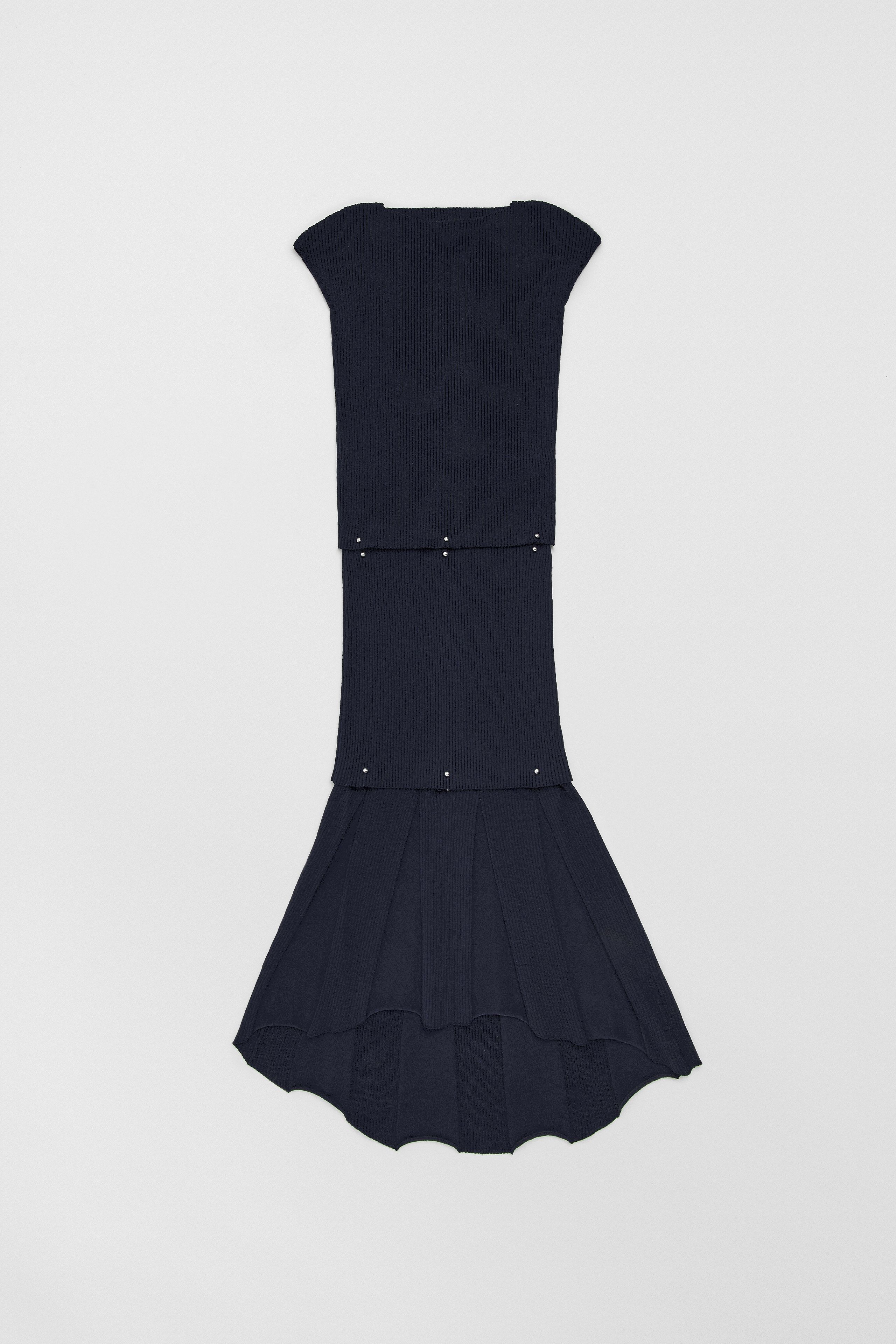 Teah Navy Rib Knit Dress | Miista | Designed & Handmade in Europe