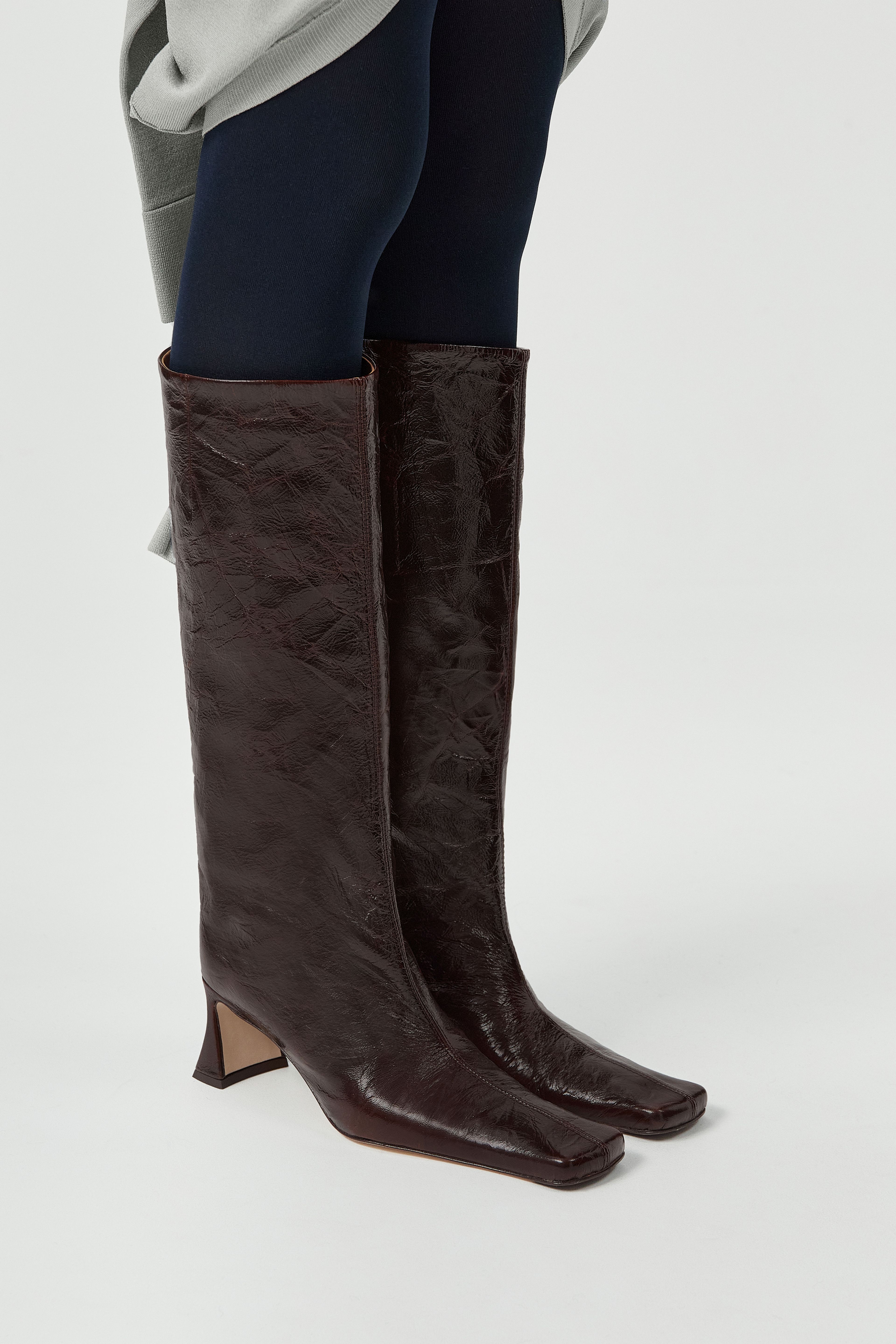 Bluma Boots - Brown Crinkle Leather | Miista | Designed & Handmade in Europe