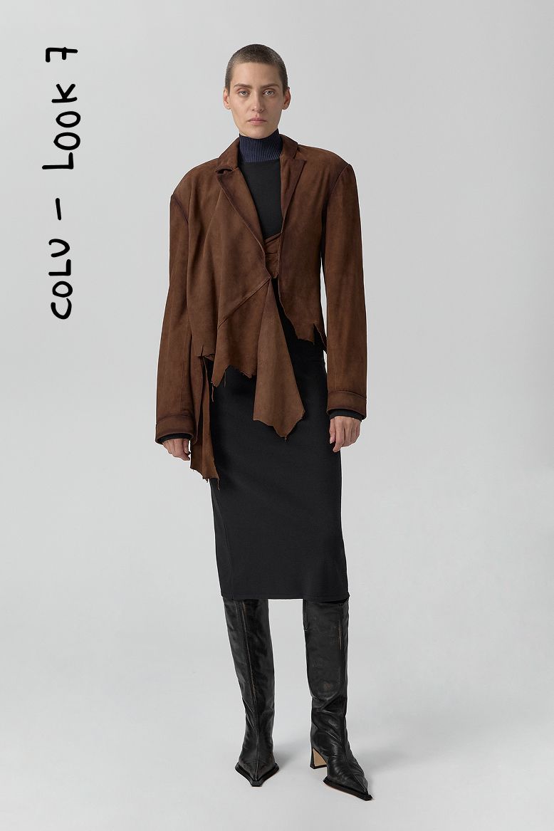Steph Tan Wrapped Leather Jacket | Miista | Designed & Handmade in Europe