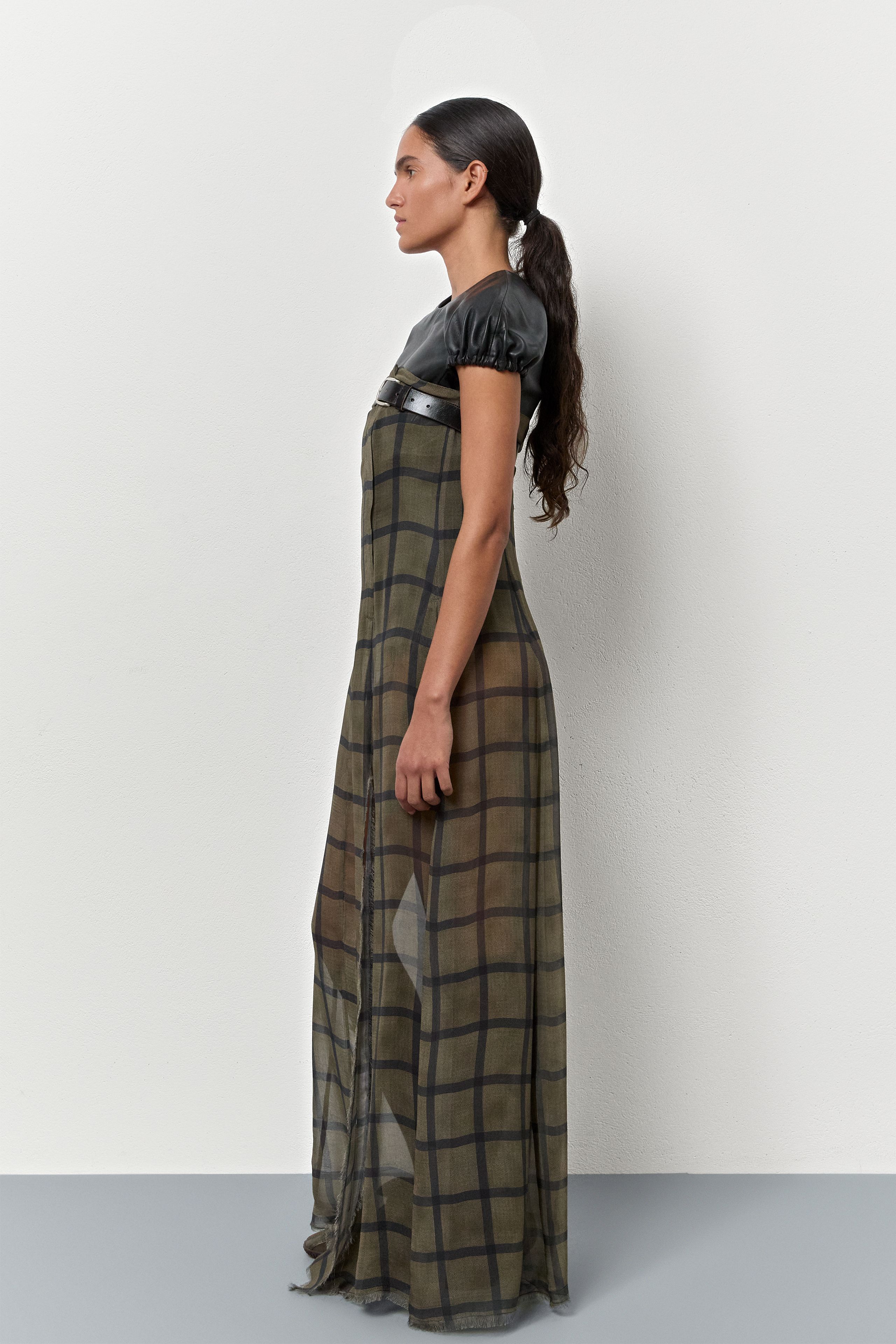 Miista Kelemi Dress - Khaki Check Georgette Miista Kelemi Dress - Khaki Check Georgette