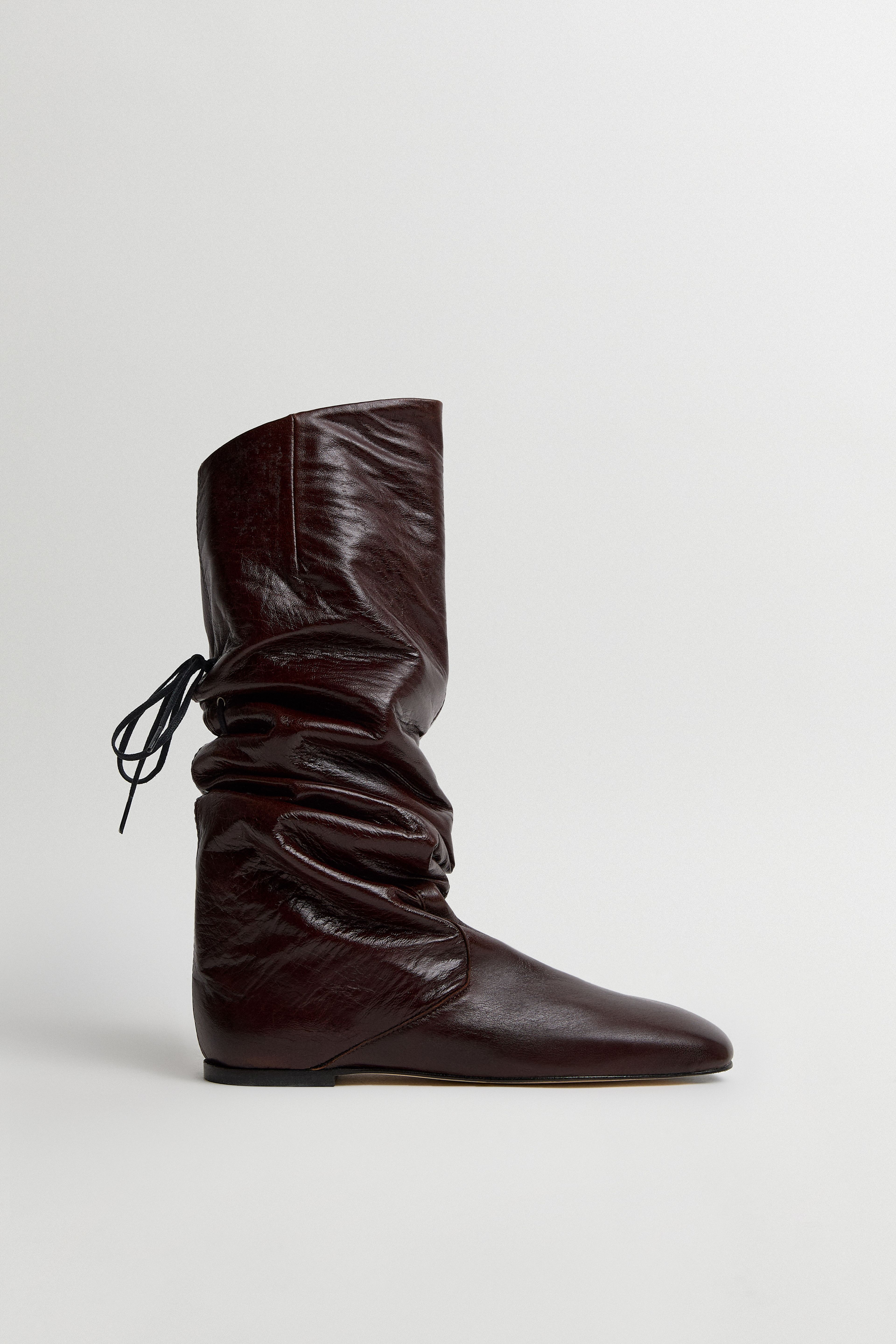 Karola Boots - Dark Brown Crinkle Leather | Miista | Designed & Handmade in Europe