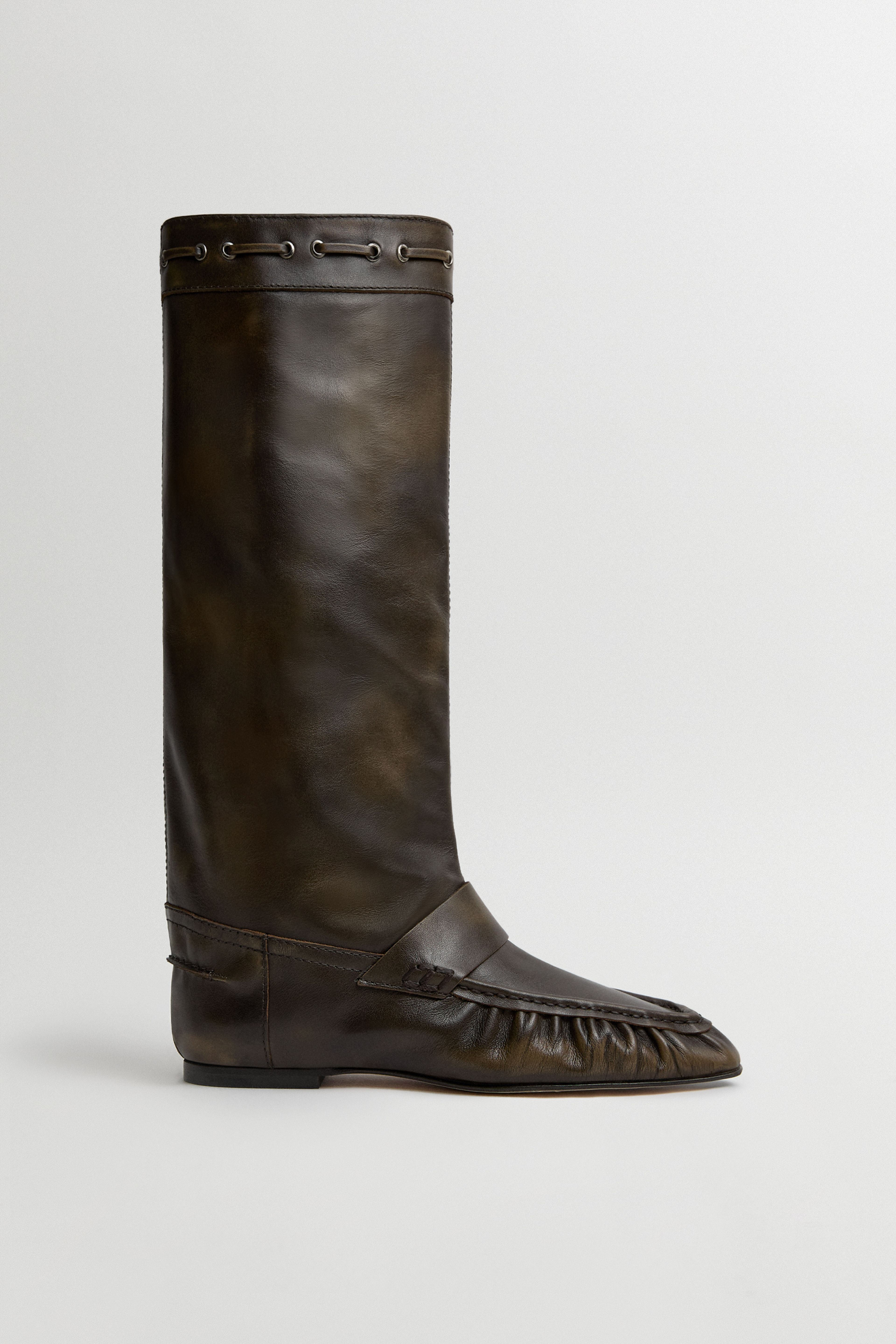 Kali Boots - Brown Brush Off Leather | Miista | Designed & Handmade in Europe