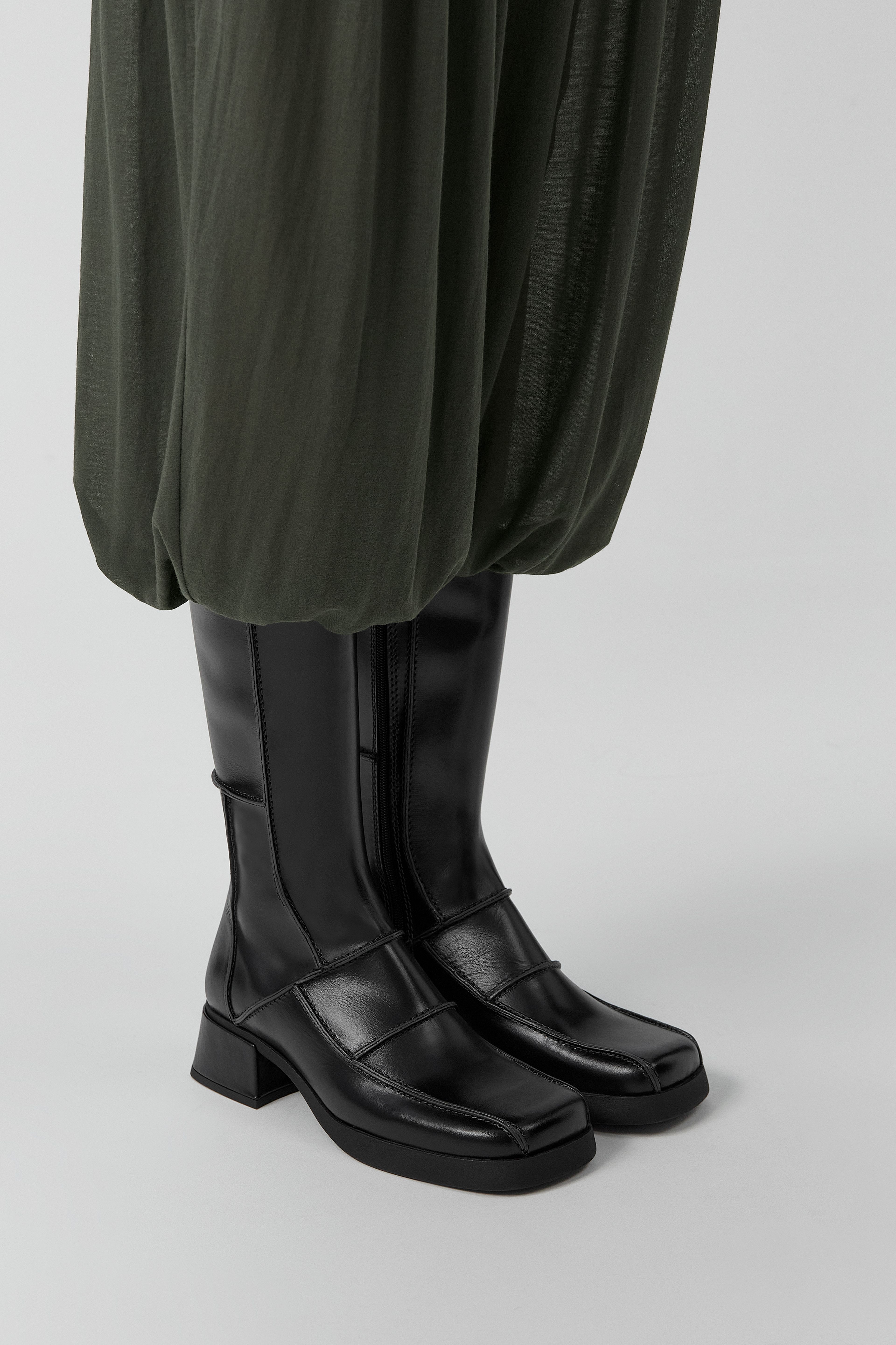 Neaera Boots - Black Leather Grey Stitching | Miista | Designed & Handmade in Europe