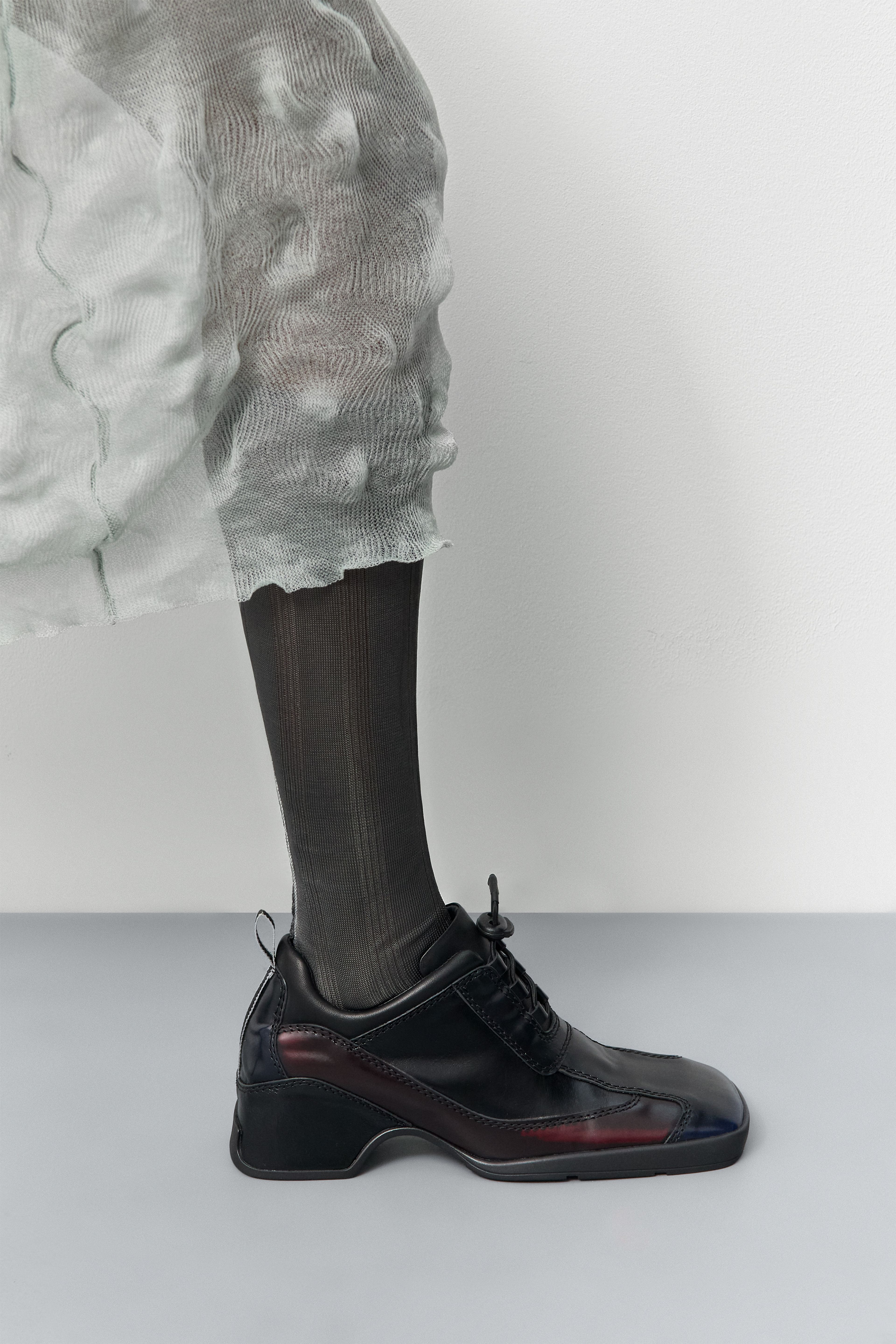 Shila Black Heeled Burgundy Brush Off Sneaker | Miista | Designed & Handmade in Europe