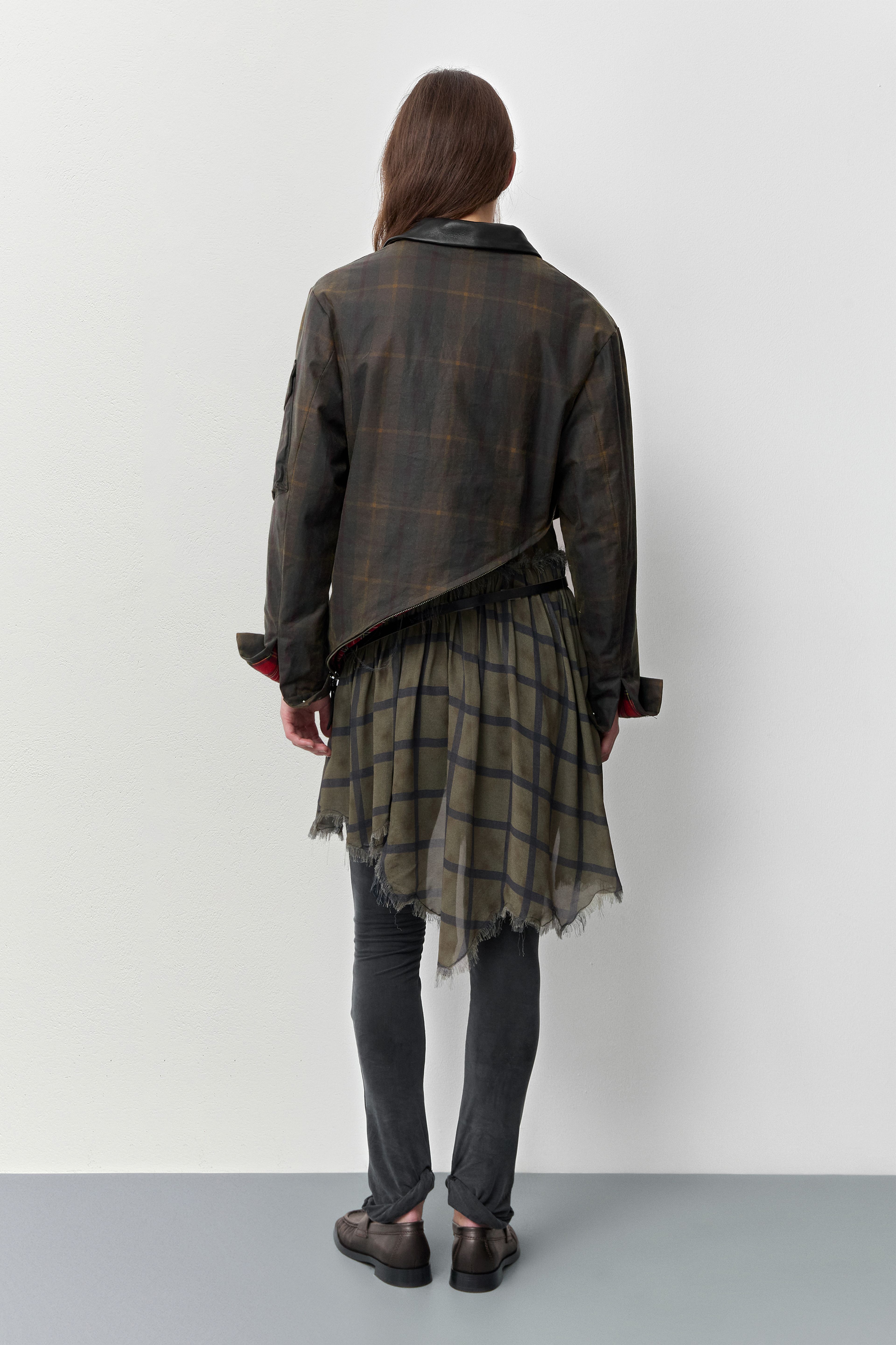 Marla Brown Checked Detachable Jacket | Miista | Designed & Handmade in Europe