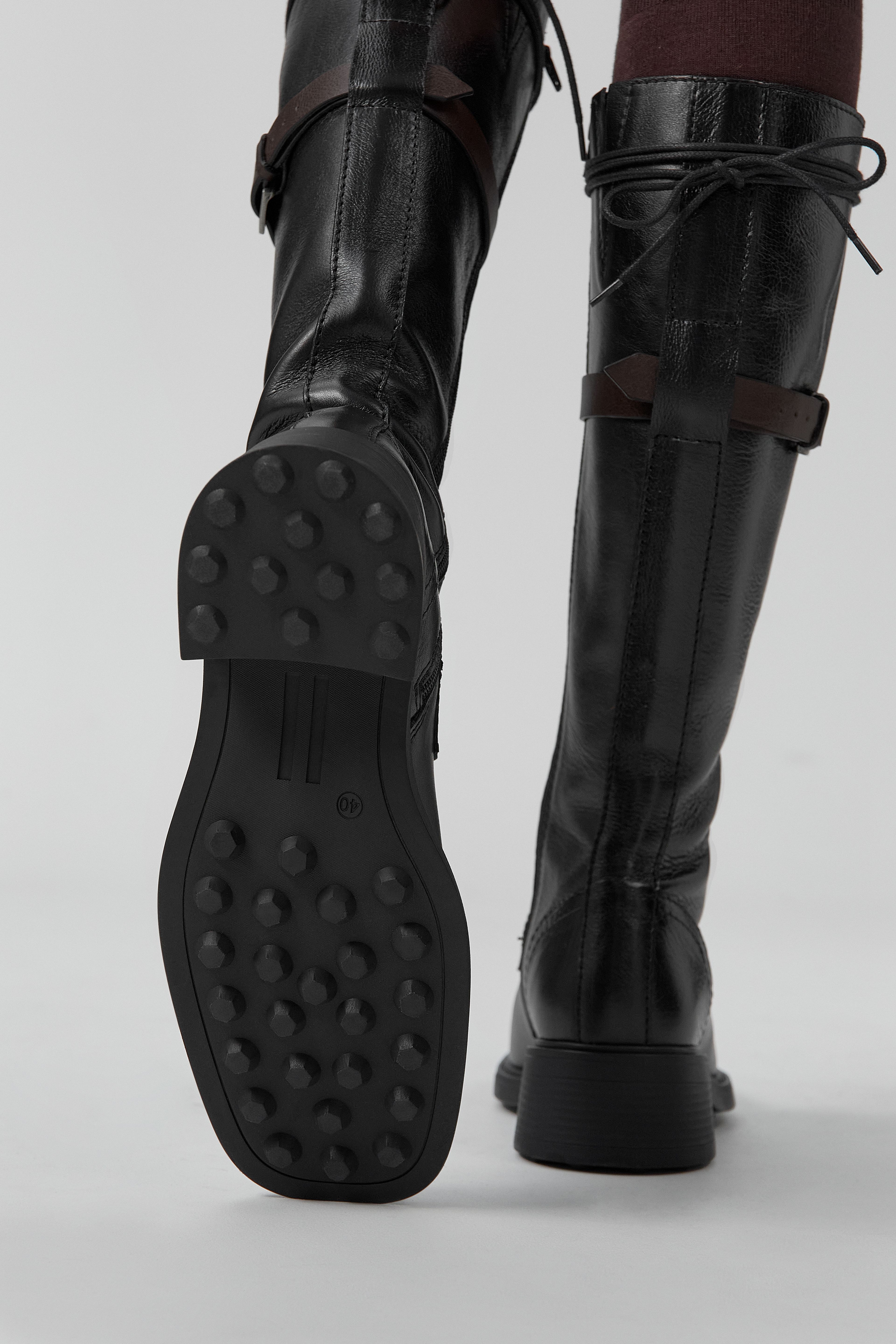 Beatrix Boots - Black Brown Leather| Miista | Designed & Handmade in Europe