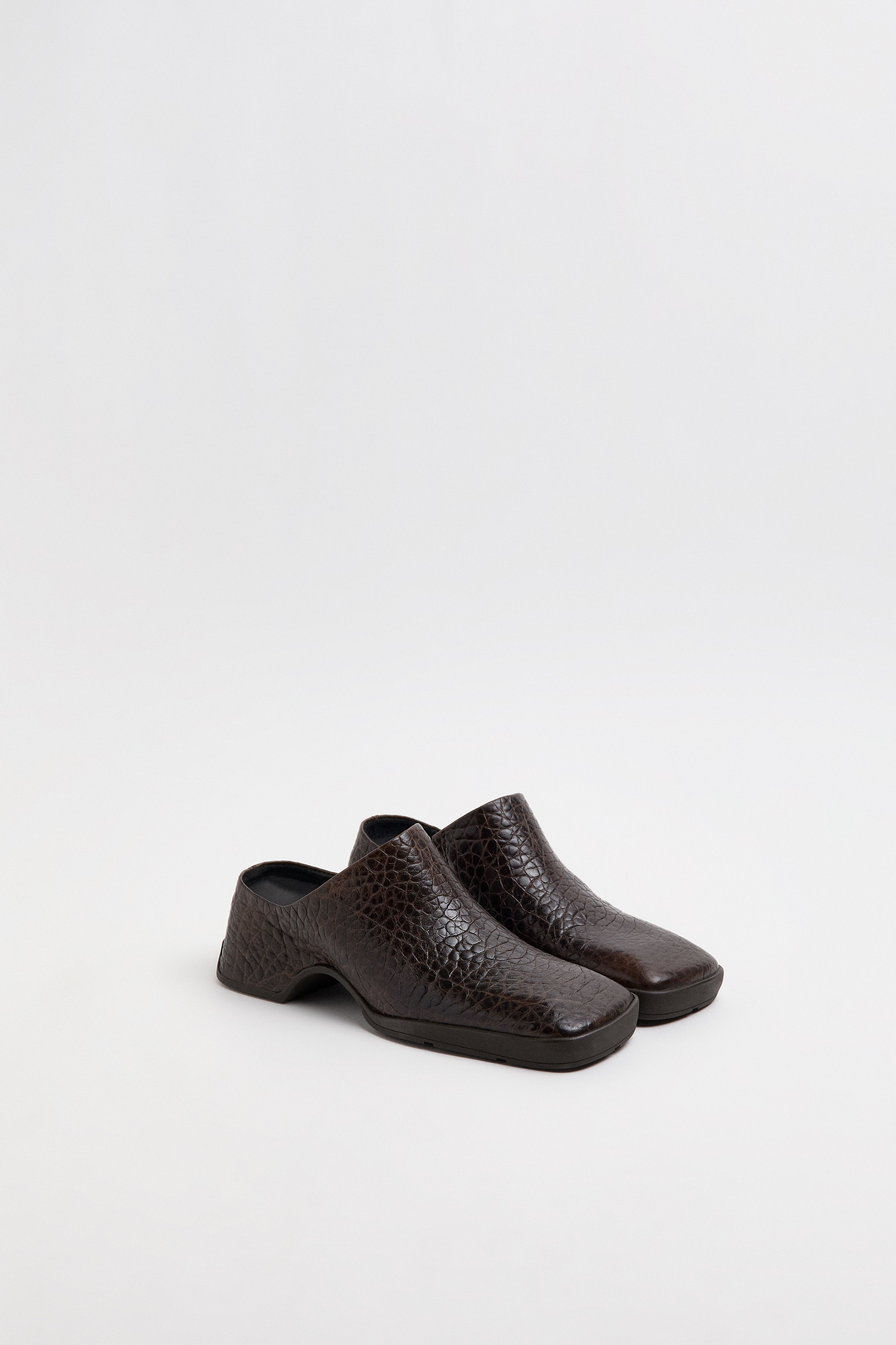 Amoy Mules - Brown Grainy Leather | Miista | Designed & Handmade in Europe