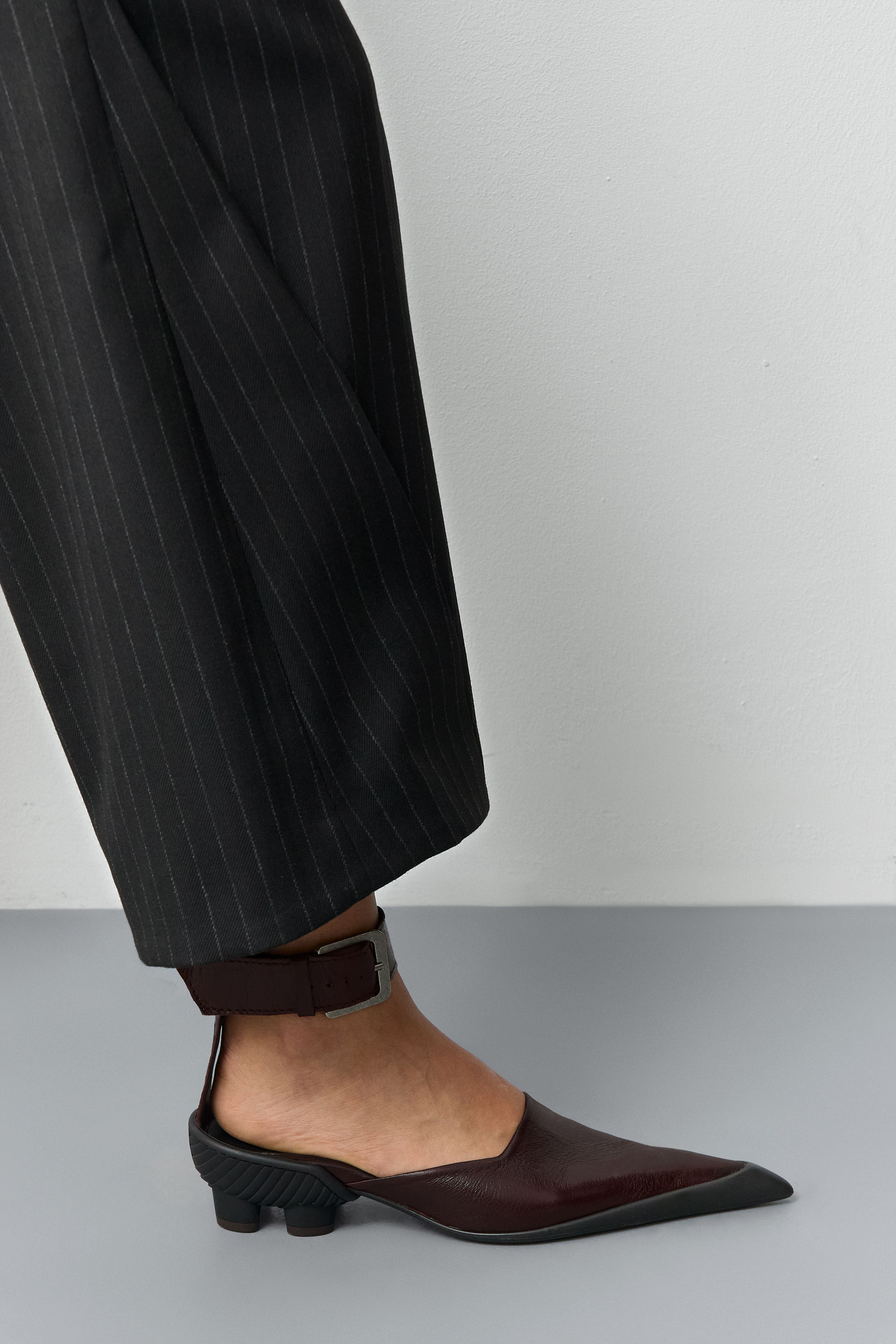 Talla Dark Brown Ankle Buckled Courts | Miista | Designed & Handmade in Europe