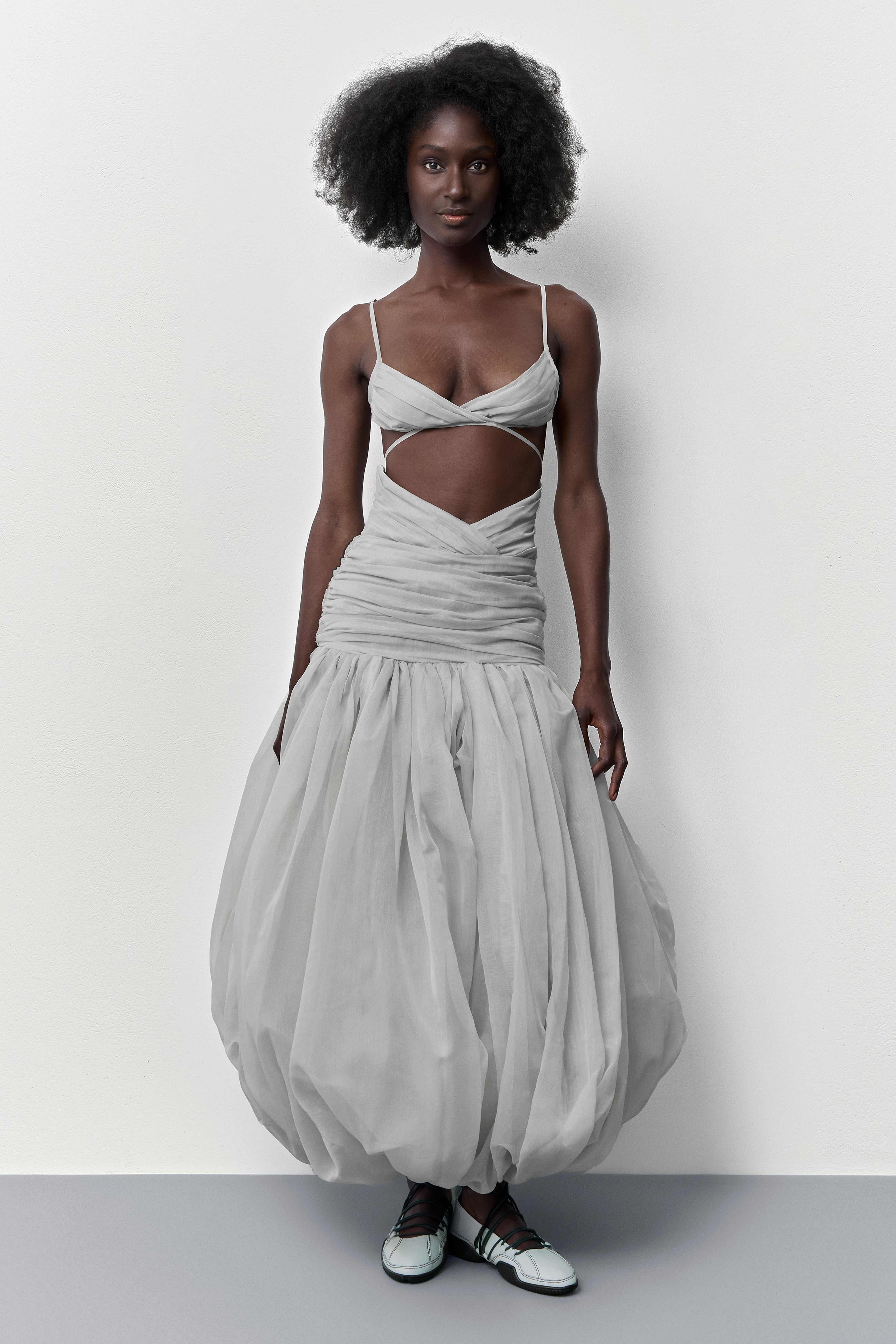Adrienne Ecru Balloon Long Skirt | Miista | Designed & Handmade in Europe