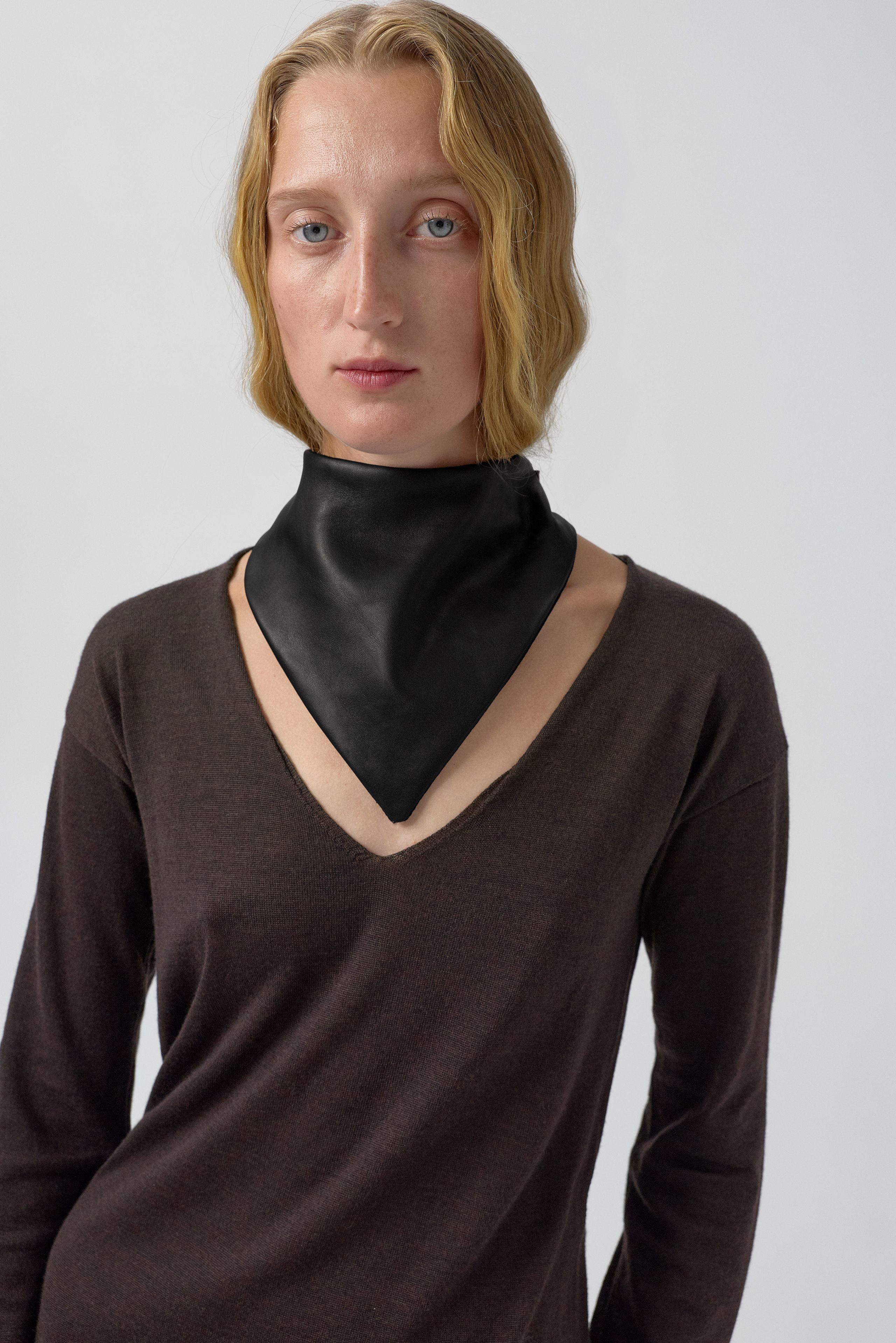 Jessie Scarf - Black Nappa Leather | Miista | Designed & Handmade in Europe