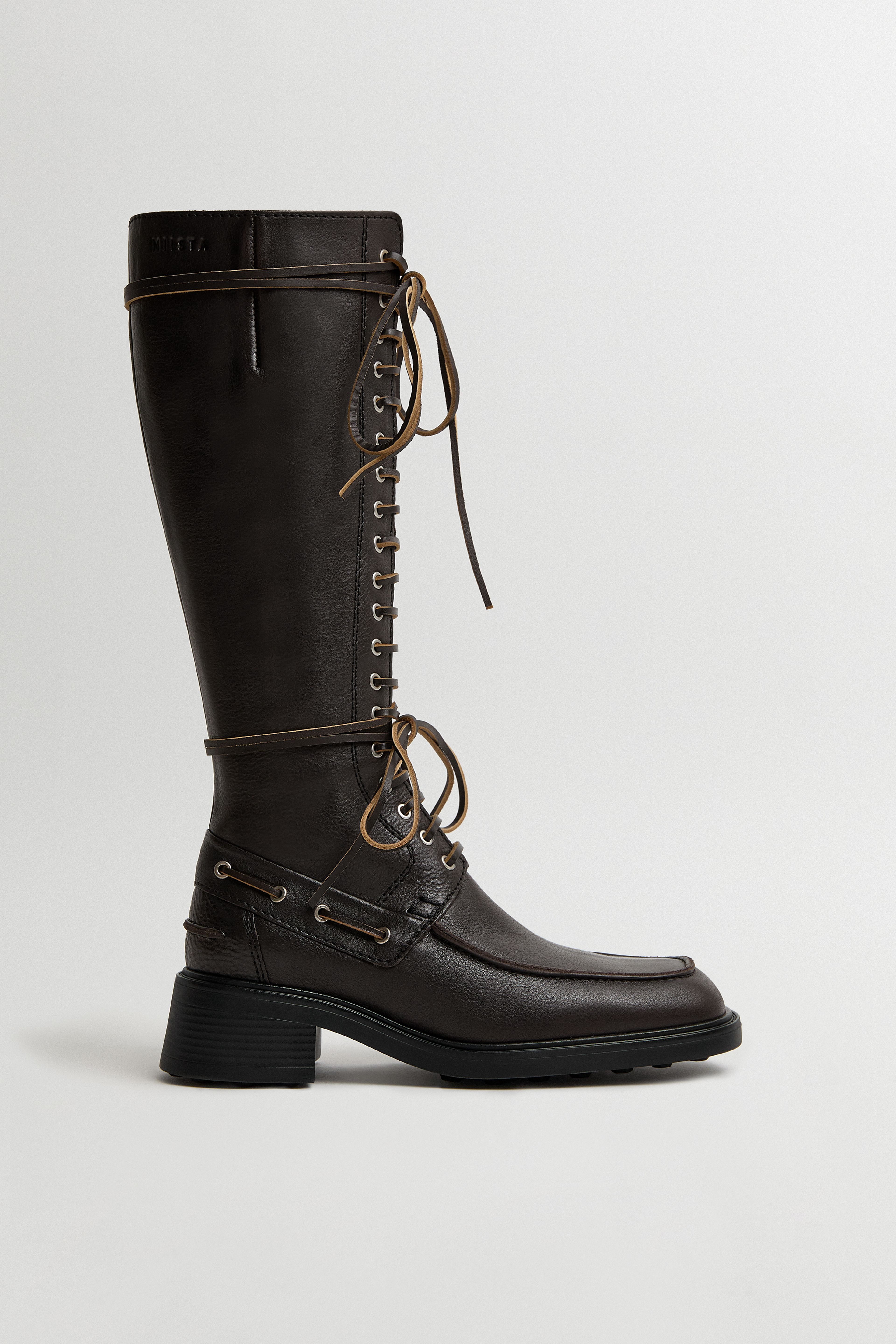 Sanne Boots - Black Brown Leather | Miista | Designed & Handmade in Europe