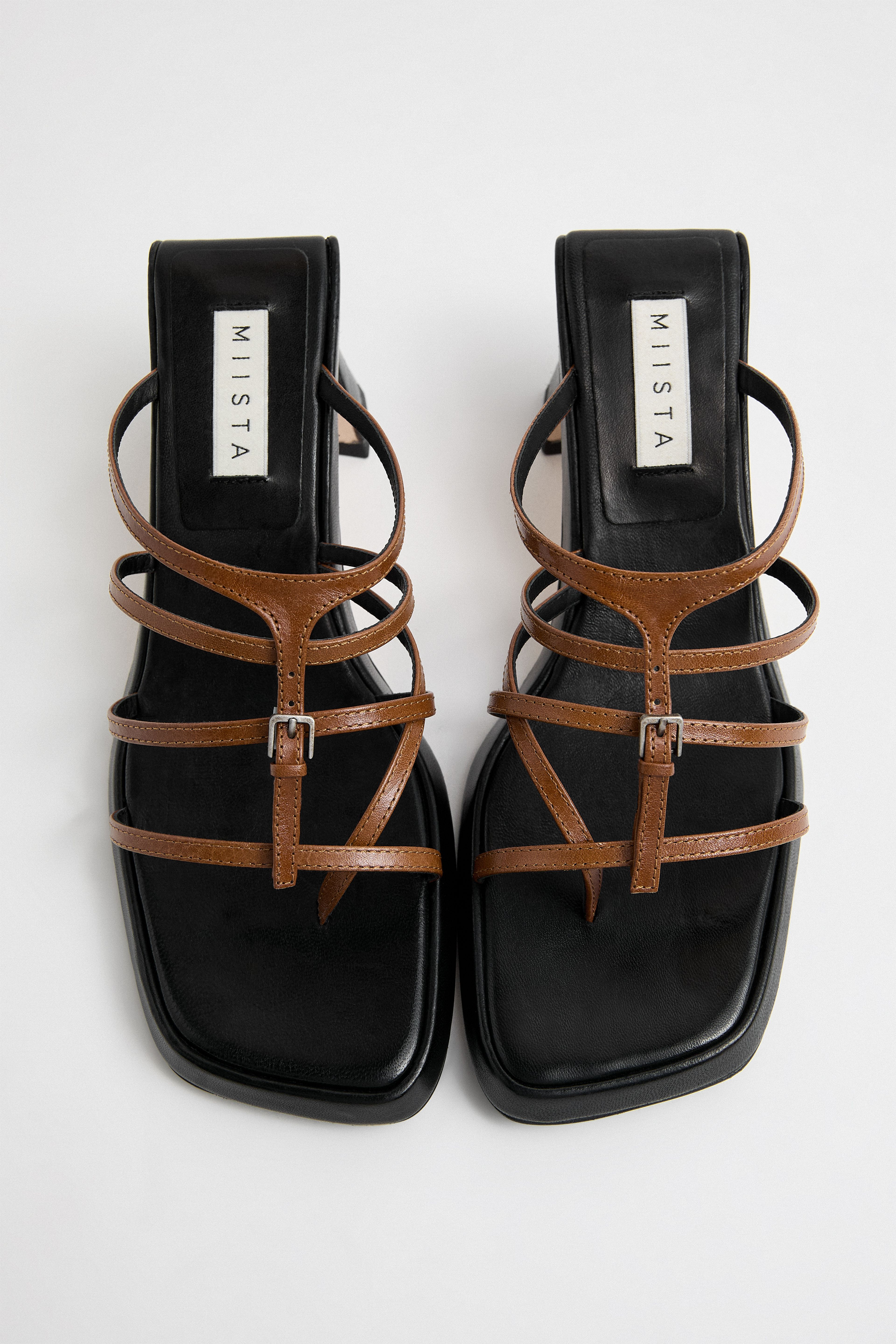 Indi Tan Black Strappy Sandals | Miista | Designed & Handmade in Europe