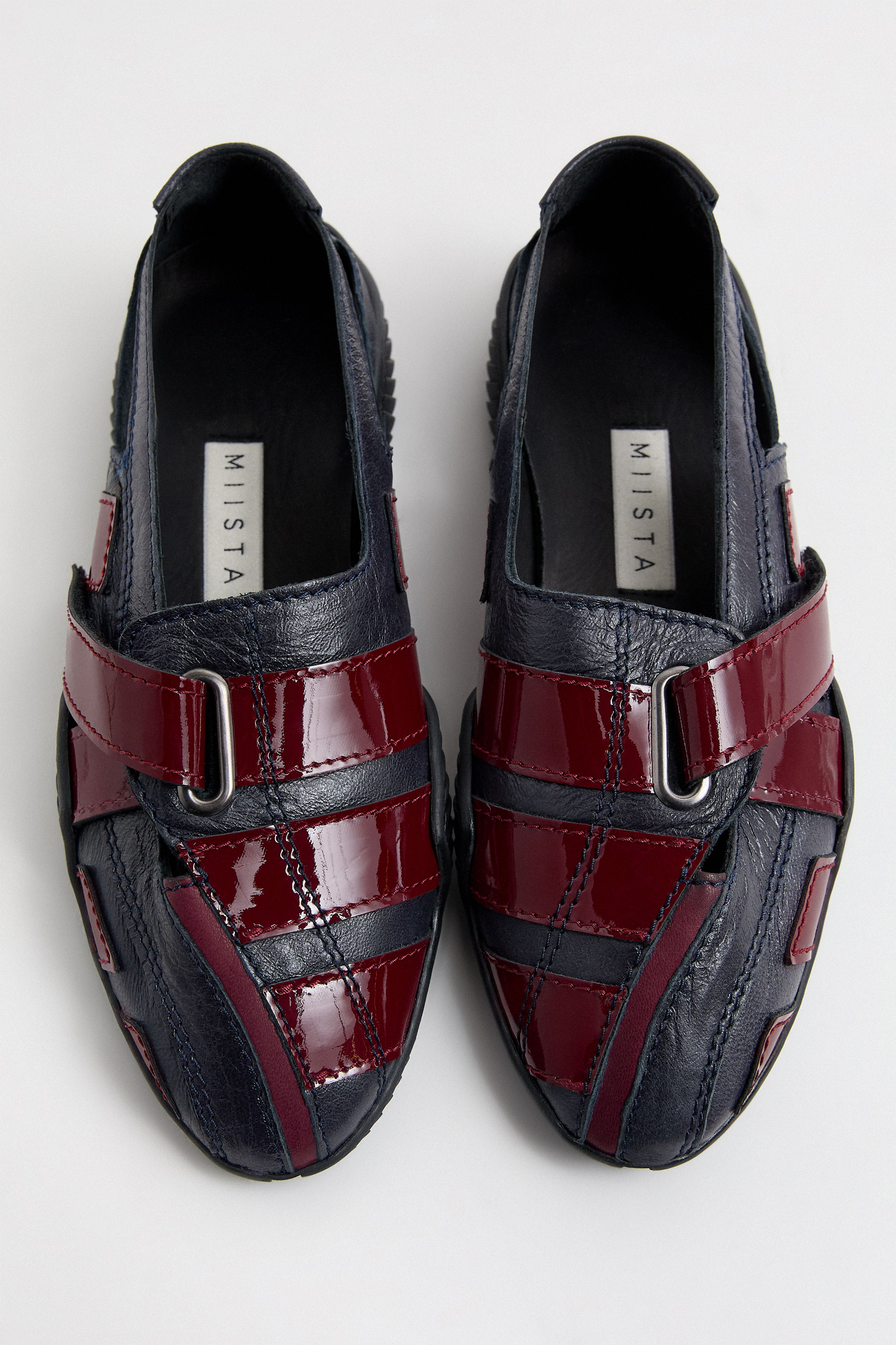 Loda Burgundy Navy Ballerinas | Miista | Designed & Handmade in Europe
