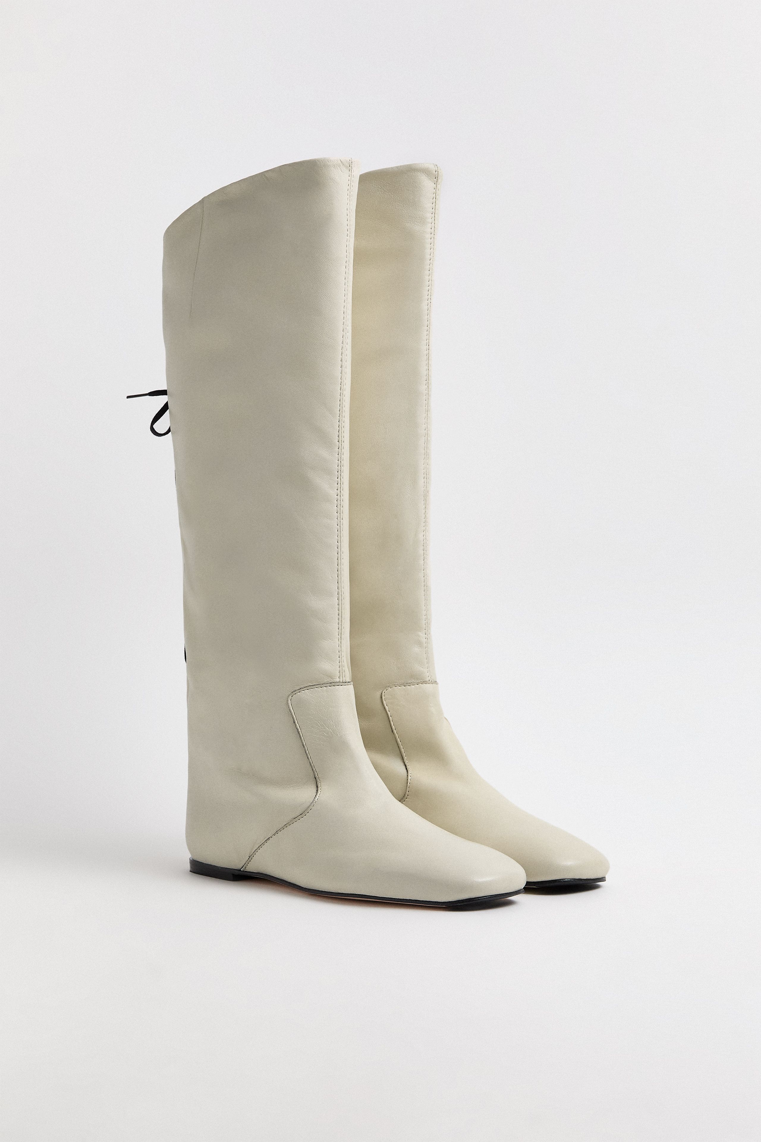 Karola Boots - Cream Nappa Leather | Miista