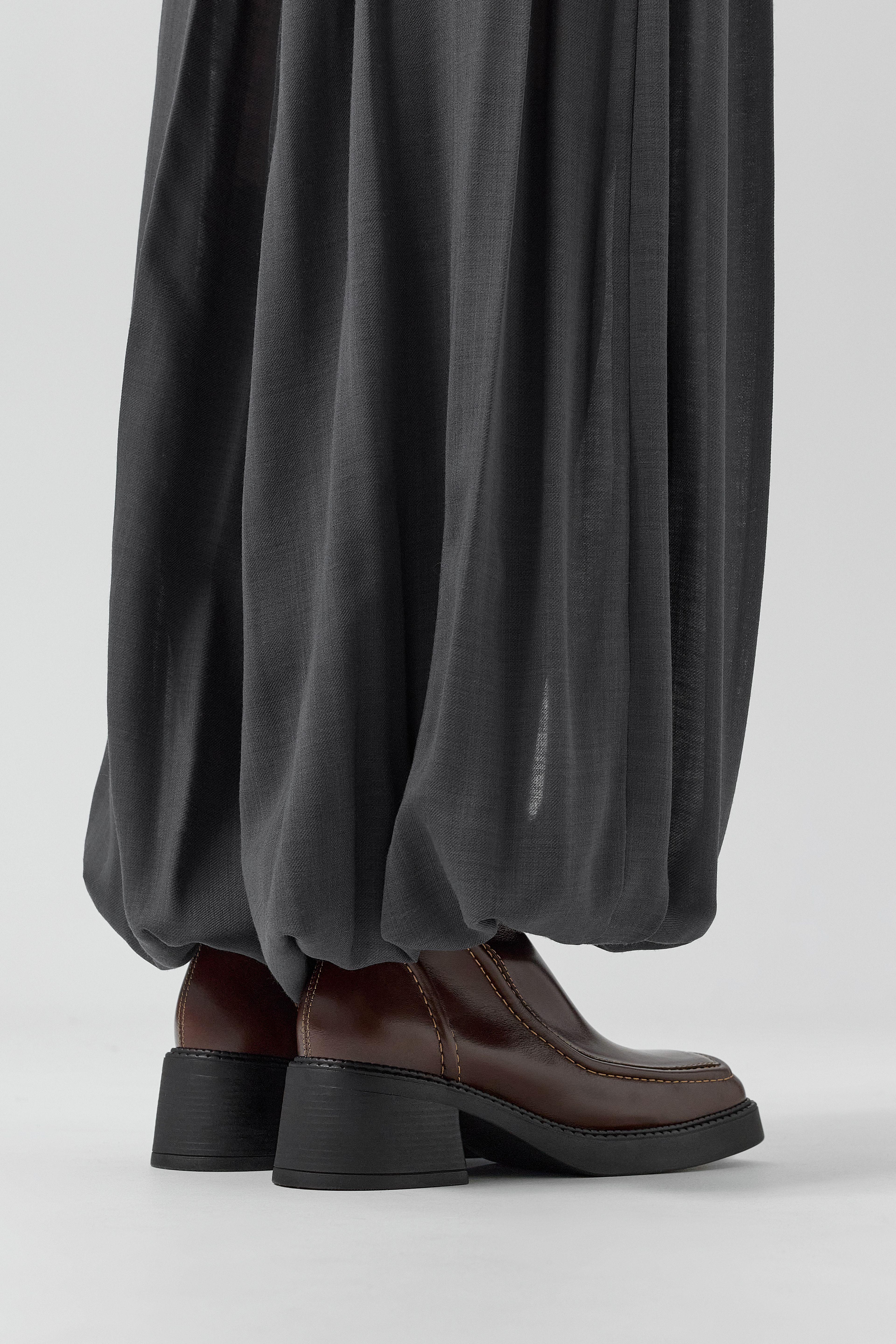Dagmara Boots - Brown Leather Cream Stitching | Miista | Designed & Handmade in Europe