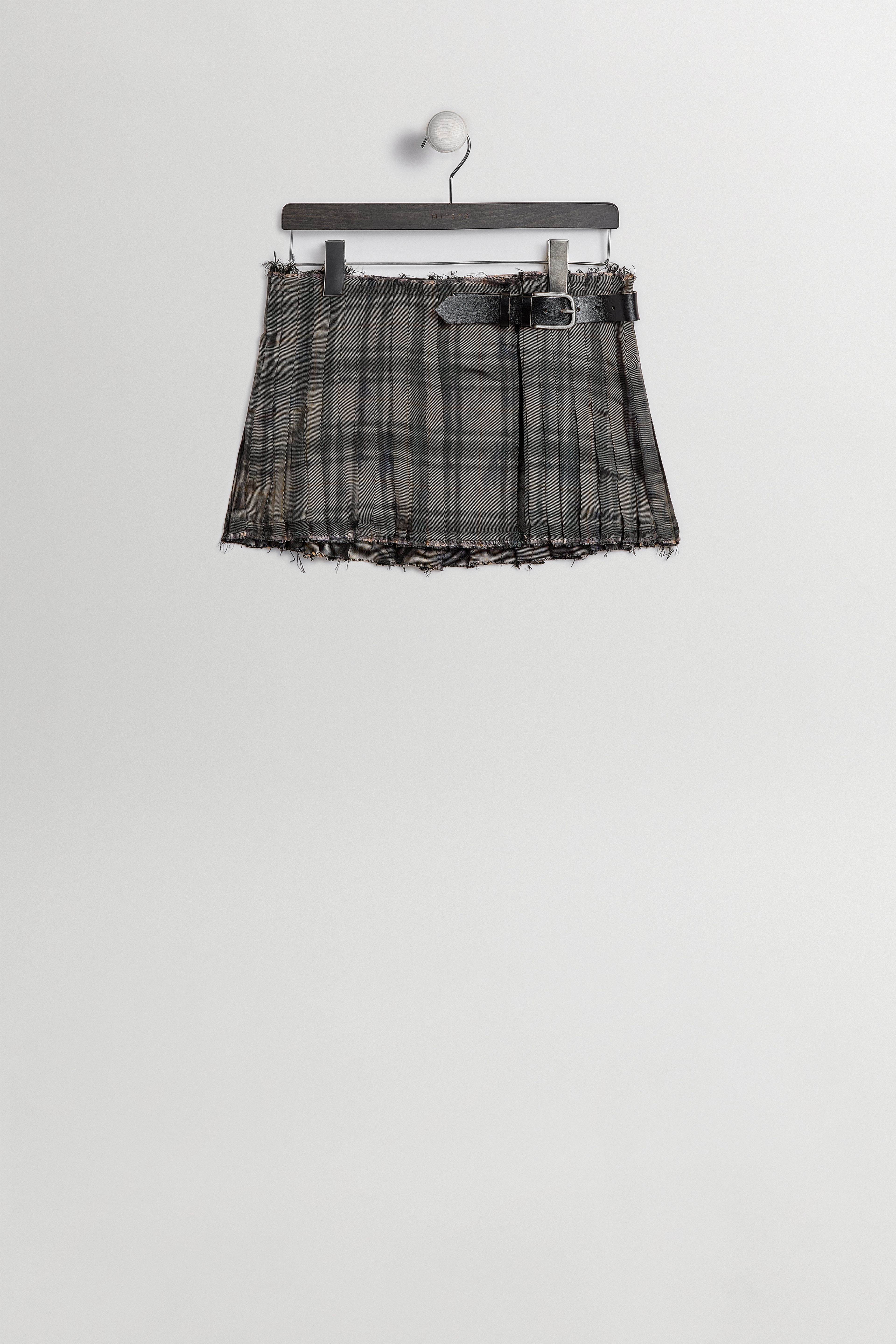 Mary Skirt - Beige Black Pleated | Miista | Designed & Handmade in Europe
