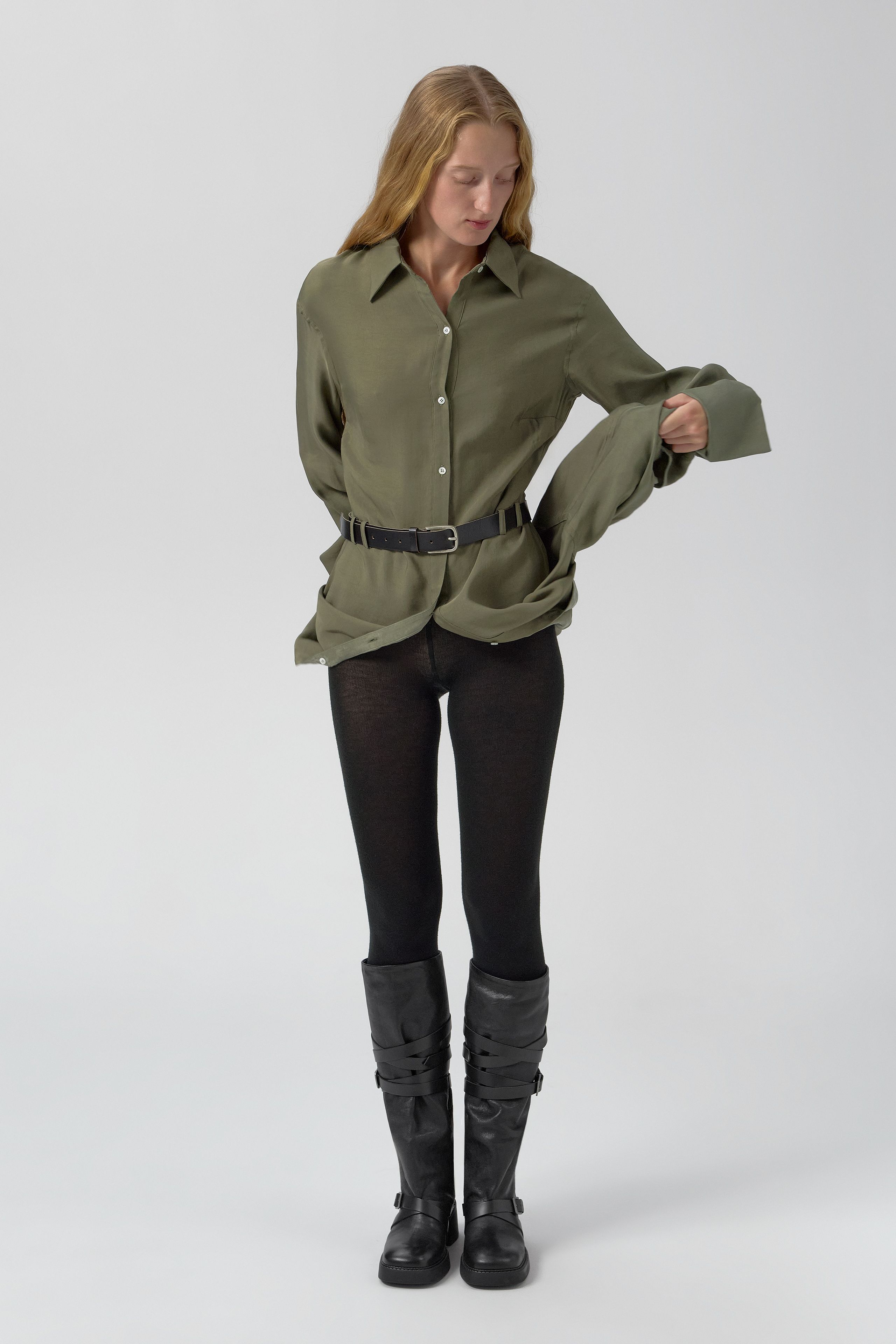 Lorna Dress - Khaki Lyocell Blend | Miista | Designed & Handmade in Europe