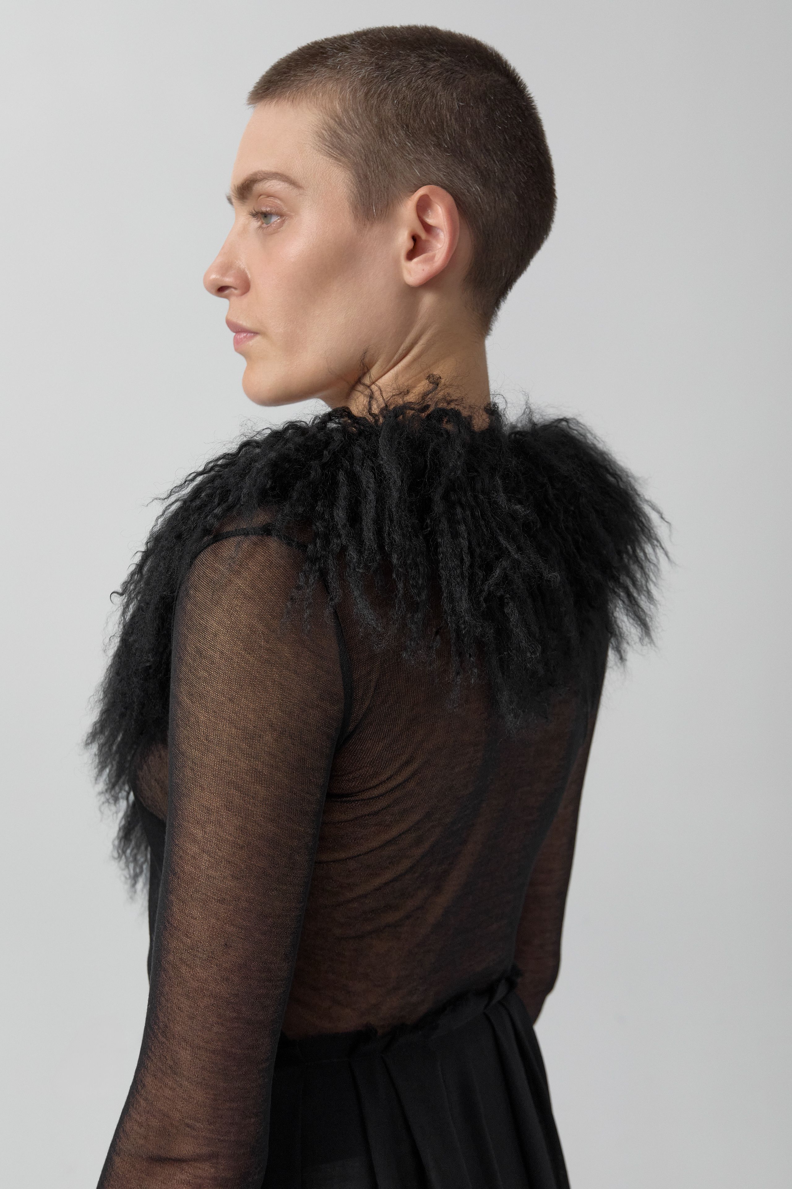 Ripley Cardigan - Black Knit Fur | Miista
