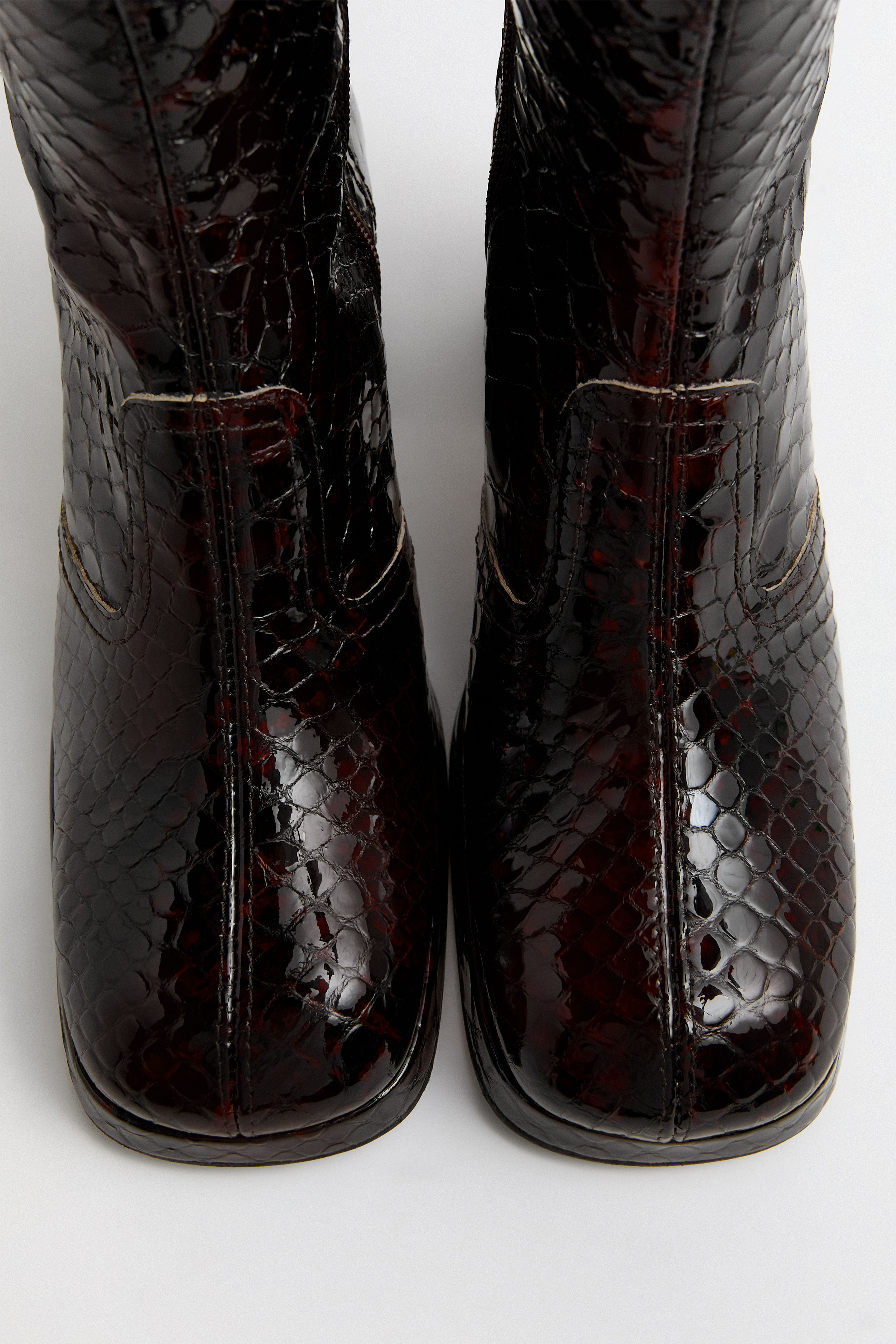 Donna Boots Brown Embossed Snake Leather | Miista | Designed & Handmade in Europe