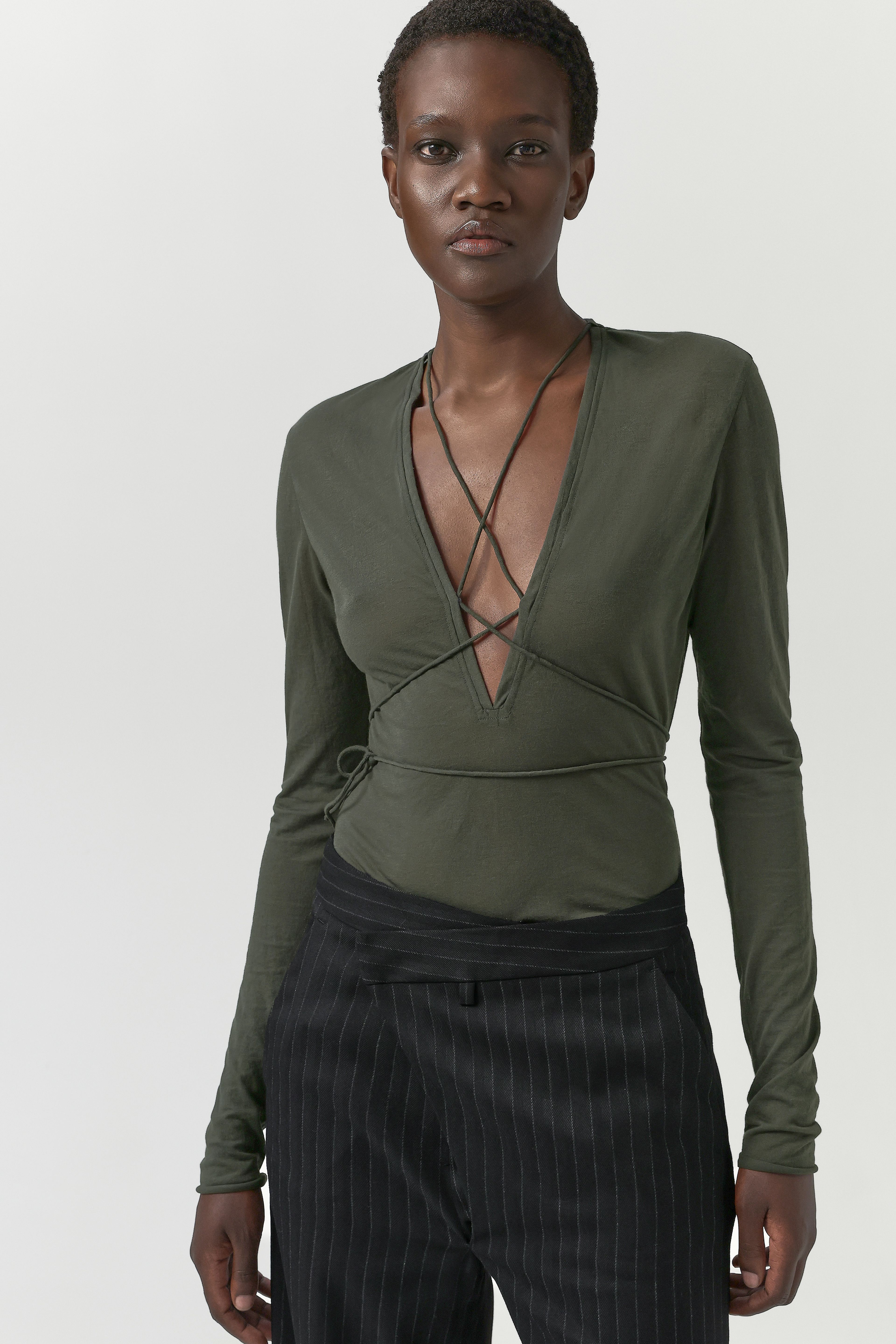 Alicja Dress - Khaki Cotton Blend | Miista | Designed & Handmade in Europe