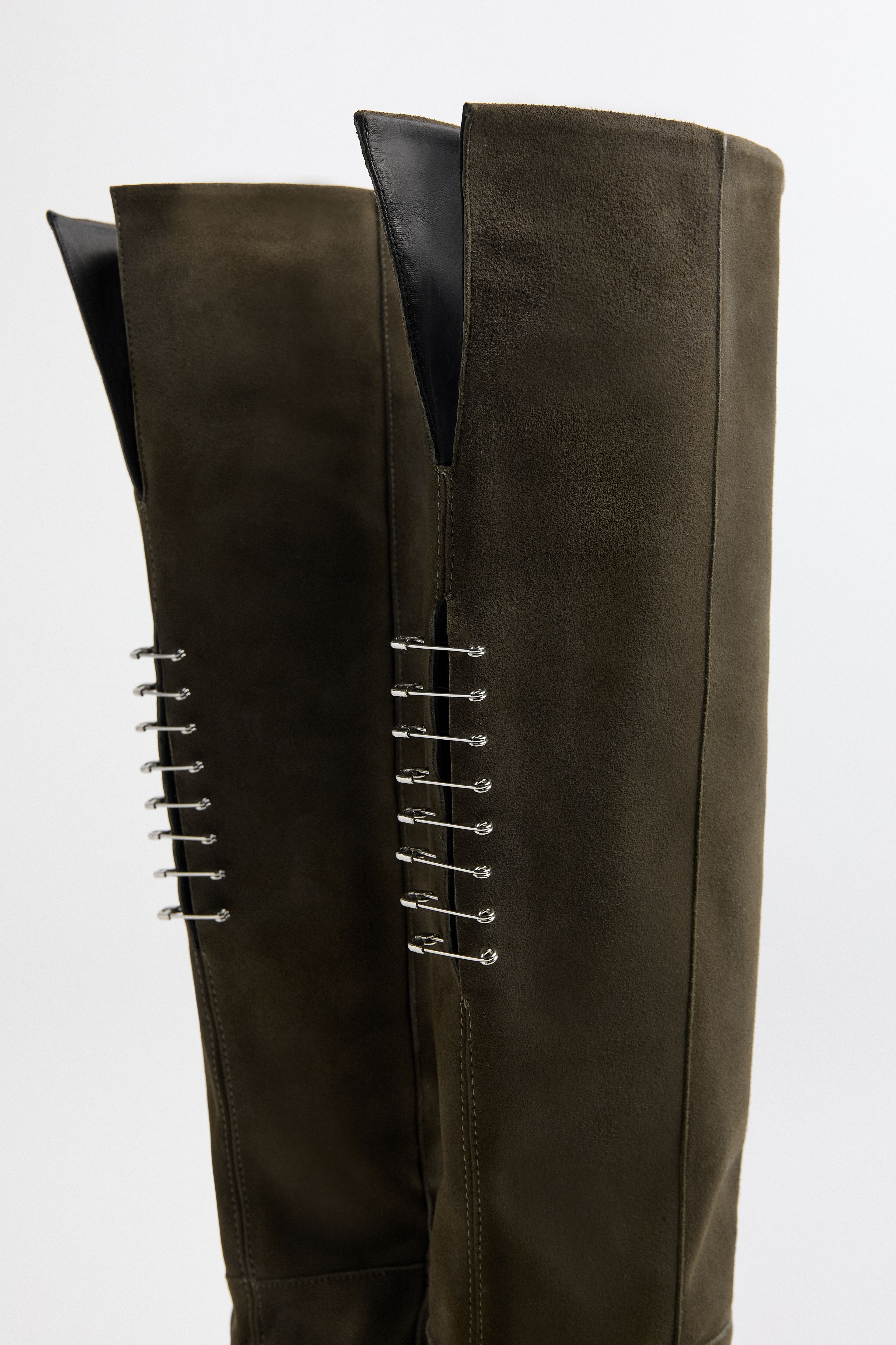 Leny Khaki Suede Tall Boots | Miista | Designed & Handmade in Europe