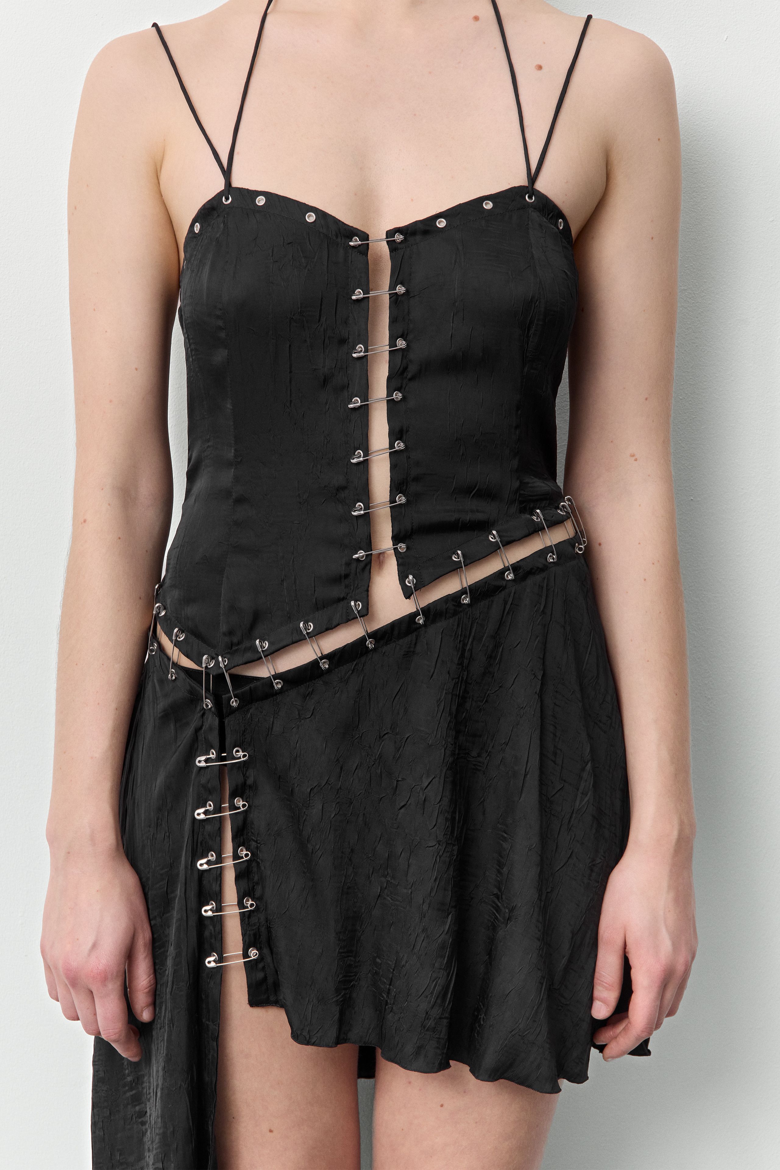 Lexxa Black Detachable Short Dress | Miista | Designed & Handmade in Europe