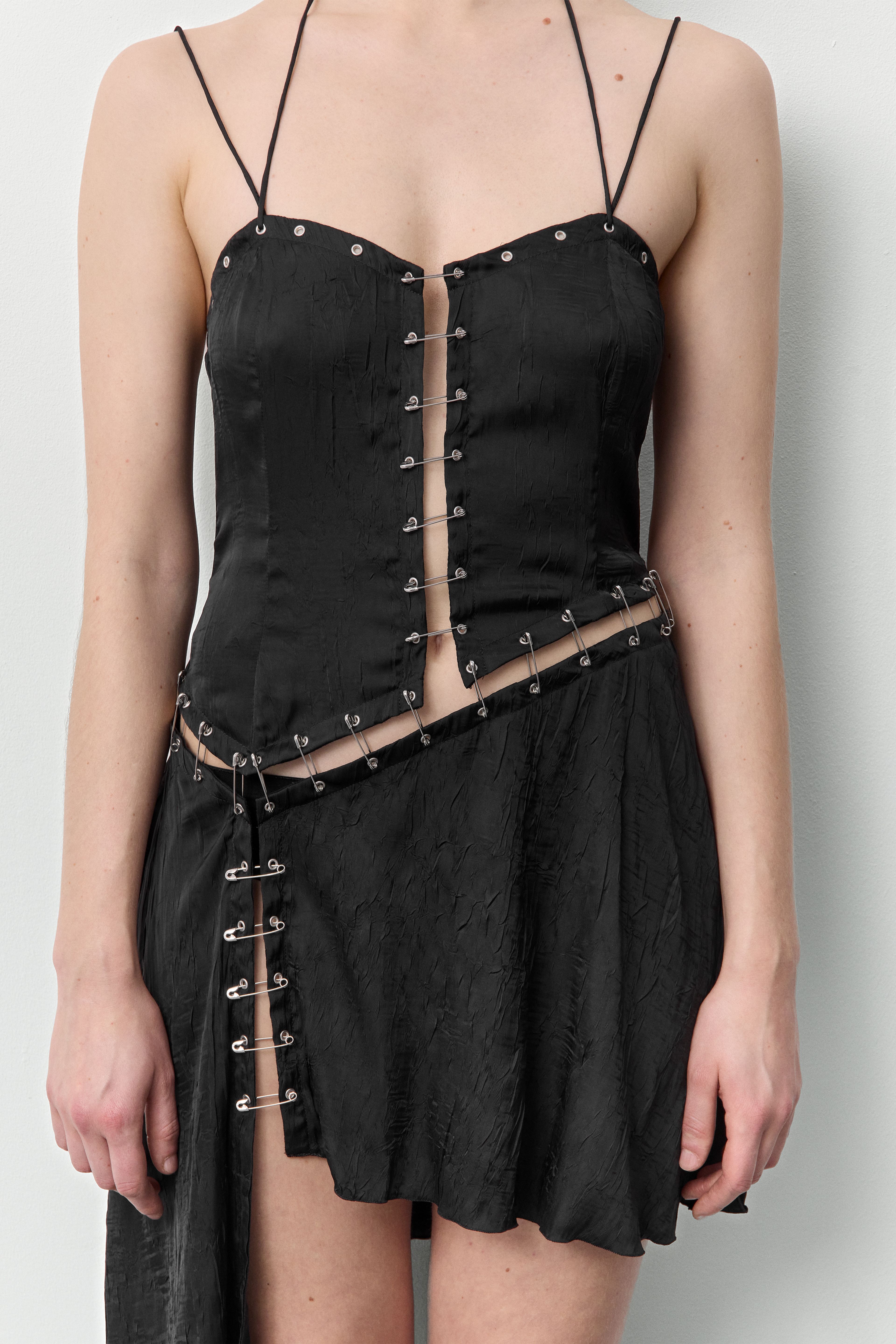 Lexxa Black Detachable Short Dress | Miista | Designed & Handmade in Europe