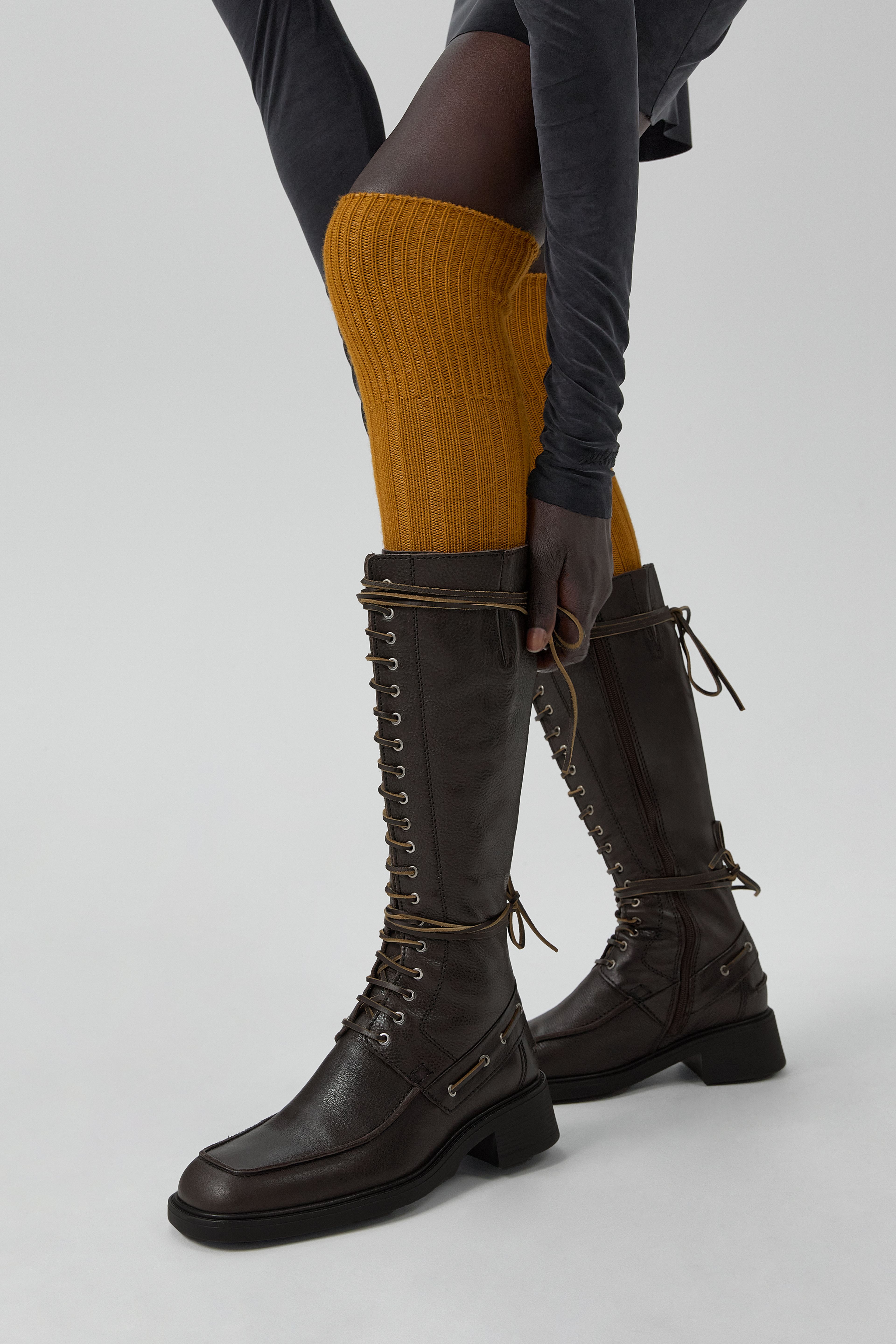 Sanne Boots - Black Brown Leather | Miista | Designed & Handmade in Europe