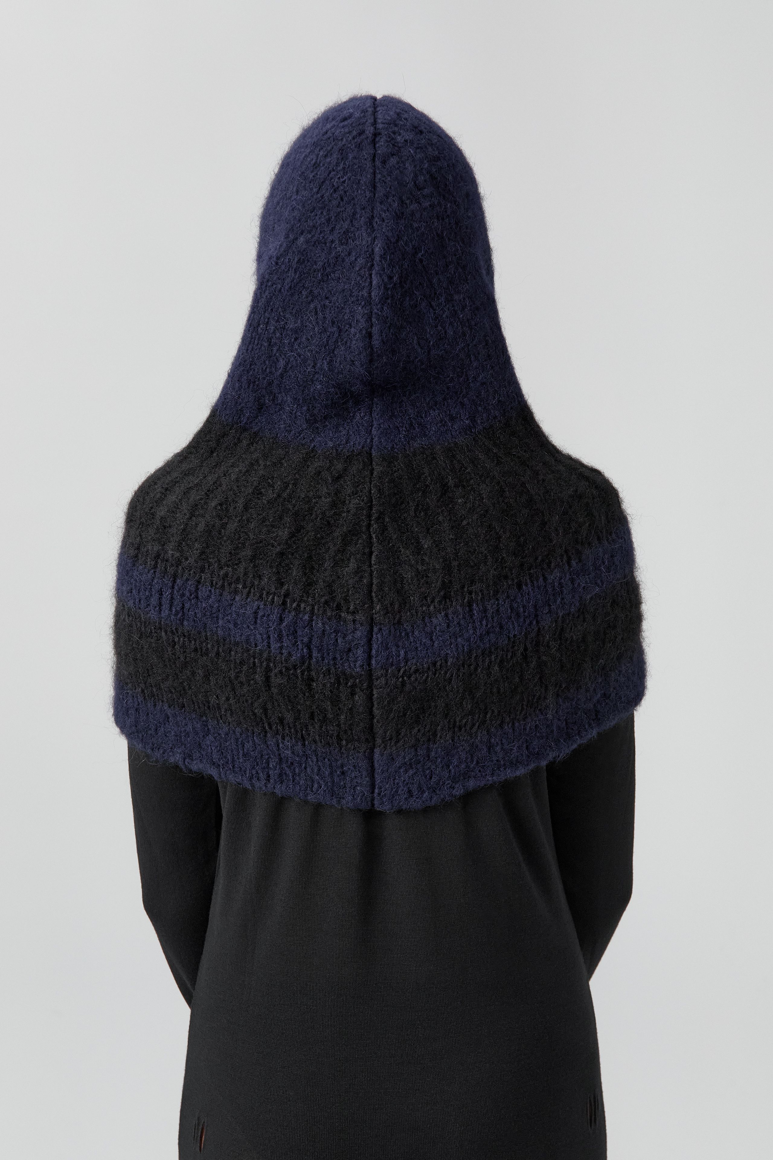 Mona Balaclava -Black Navy Fine Alpaca Knit | Miista | Designed & Handmade in Europe