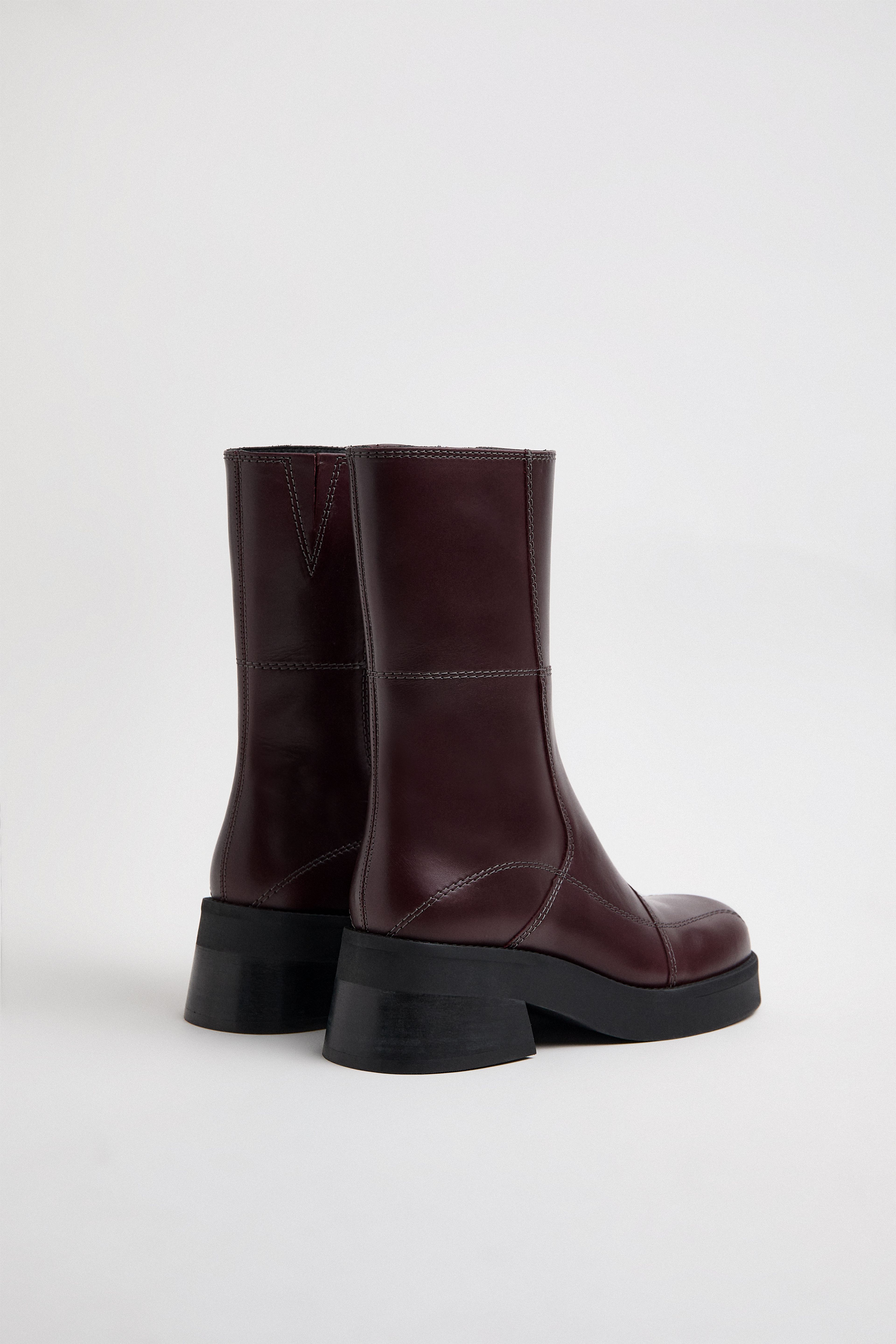 Heya Burgundy And Grey Ankle Boots | Miista | Designed & Handmade in Europe