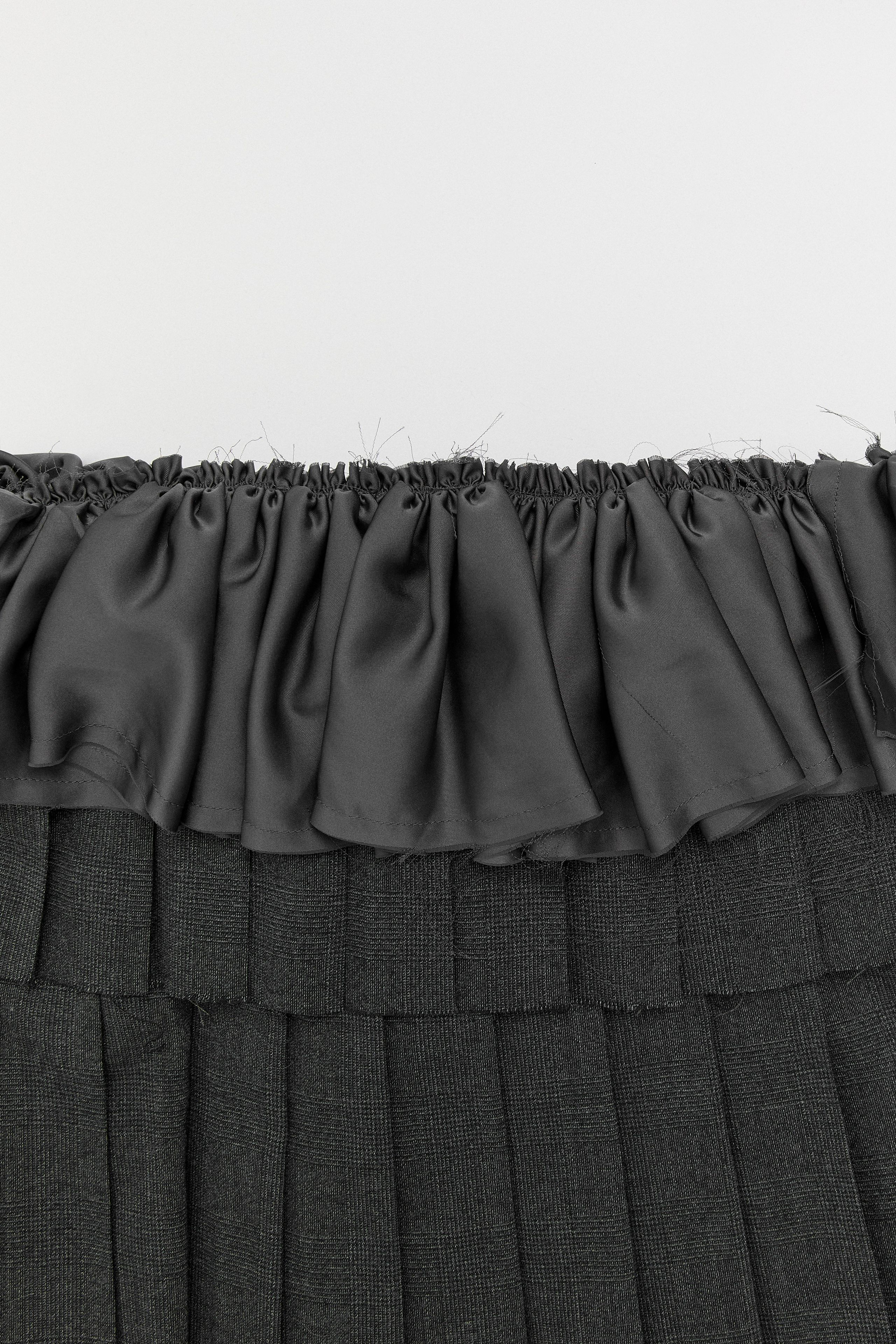 Magde Skirt - Grey Check Wool Blend | Miista