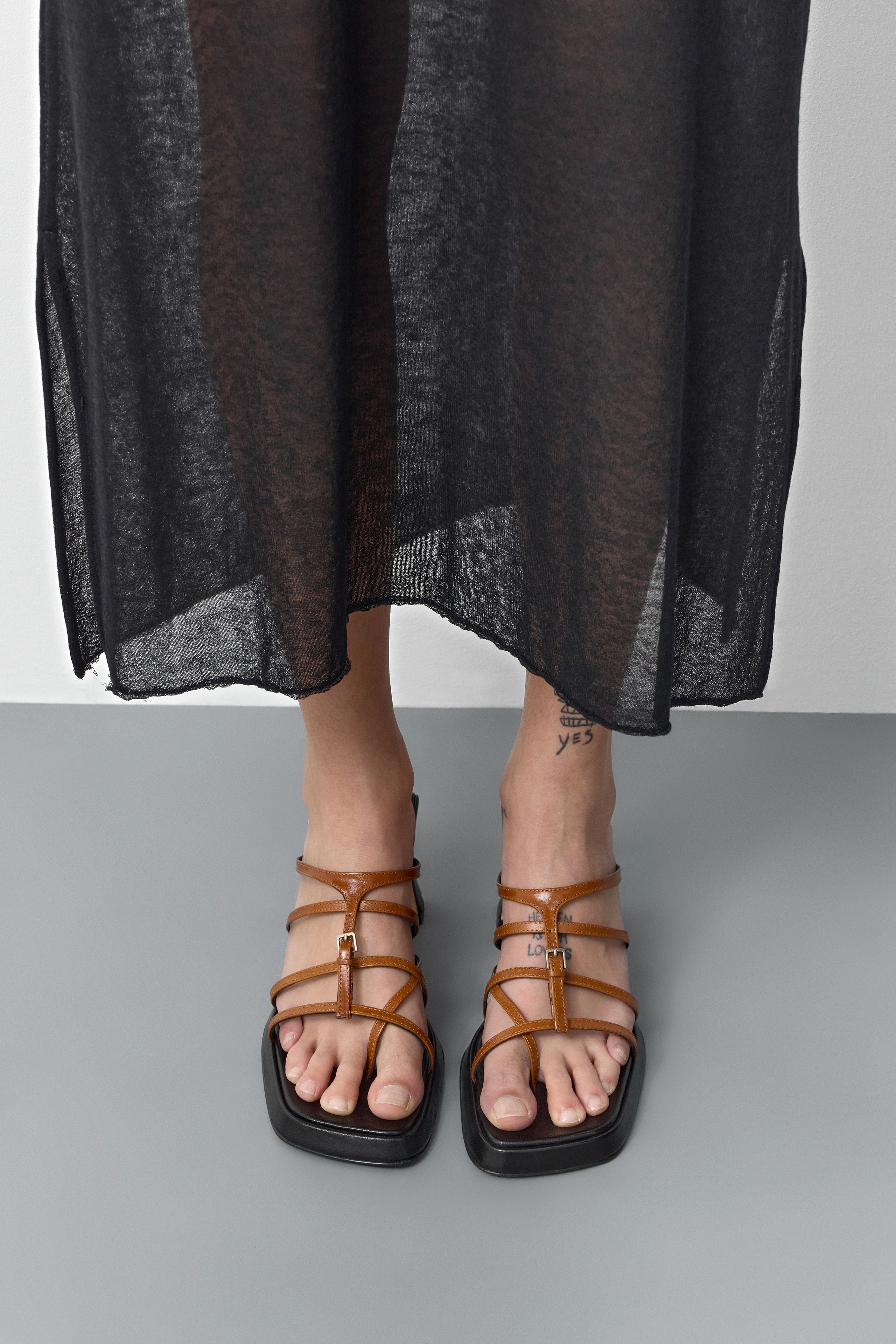 Indi Tan Black Strappy Sandals | Miista | Designed & Handmade in Europe