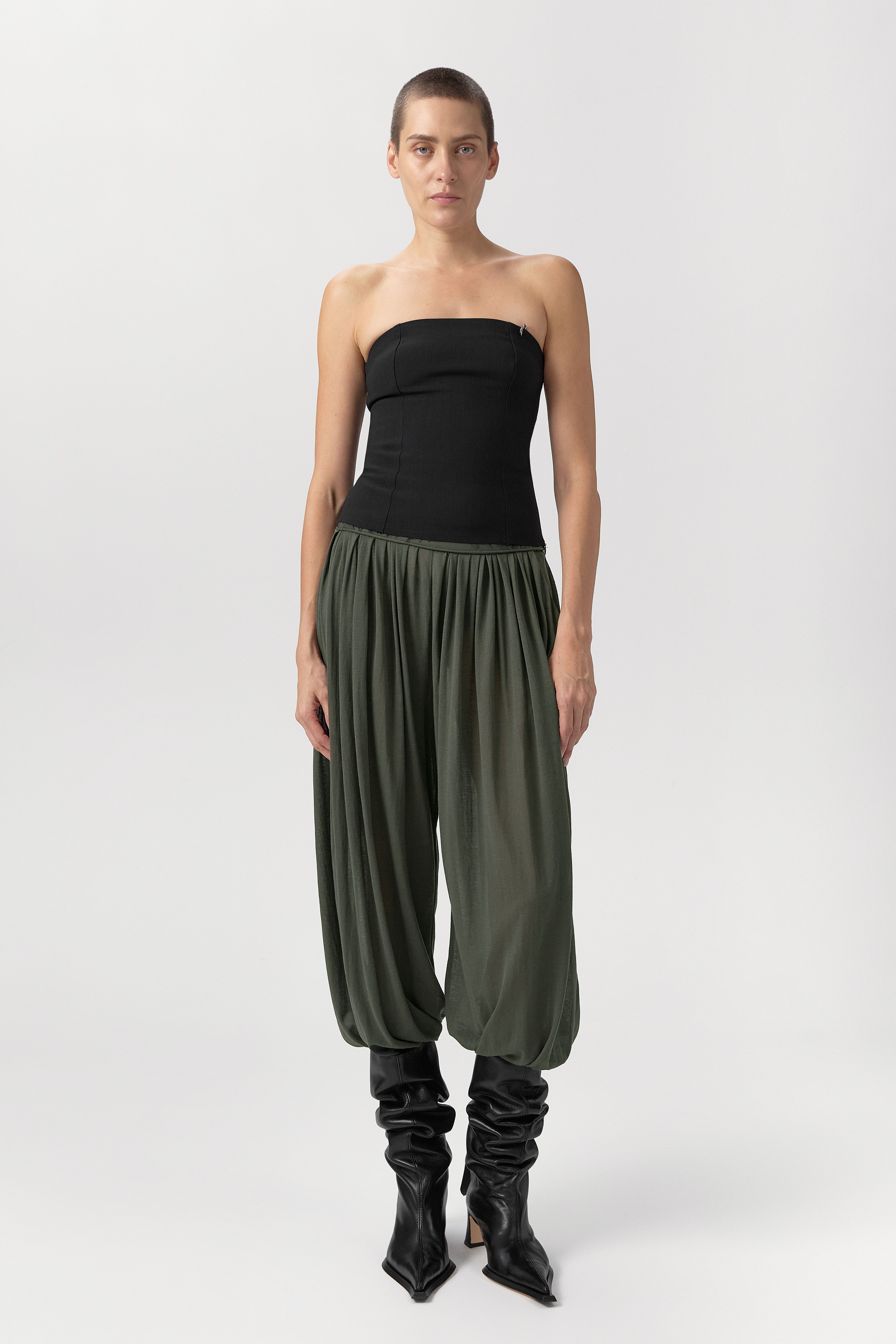 Oliver Trousers - Khaki Cotton Blend | Miista | Designed & Handmade in Europe