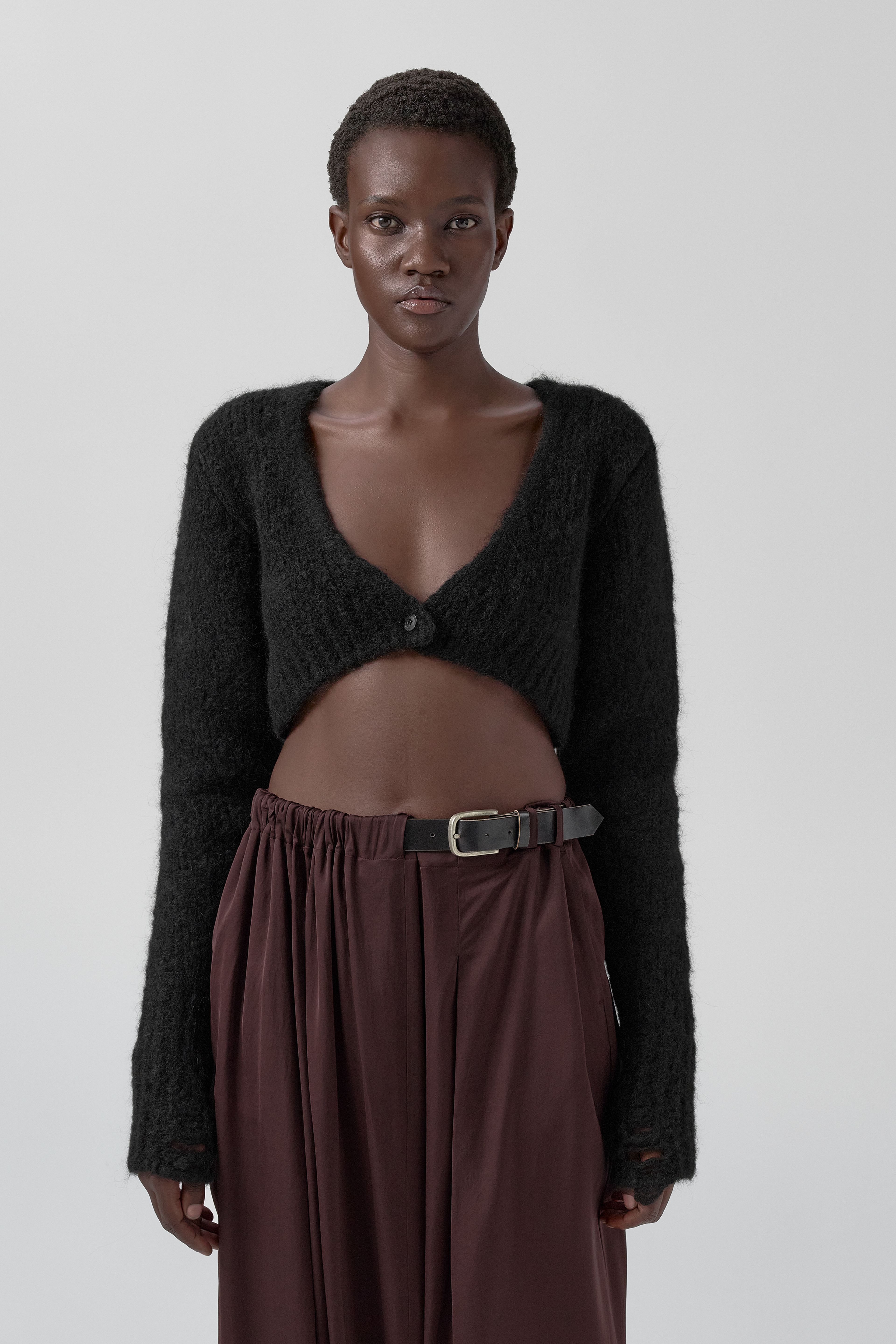 Rupina Jacket - Black Fine Alpaca Knit | Miista | Designed & Handmade in Europe