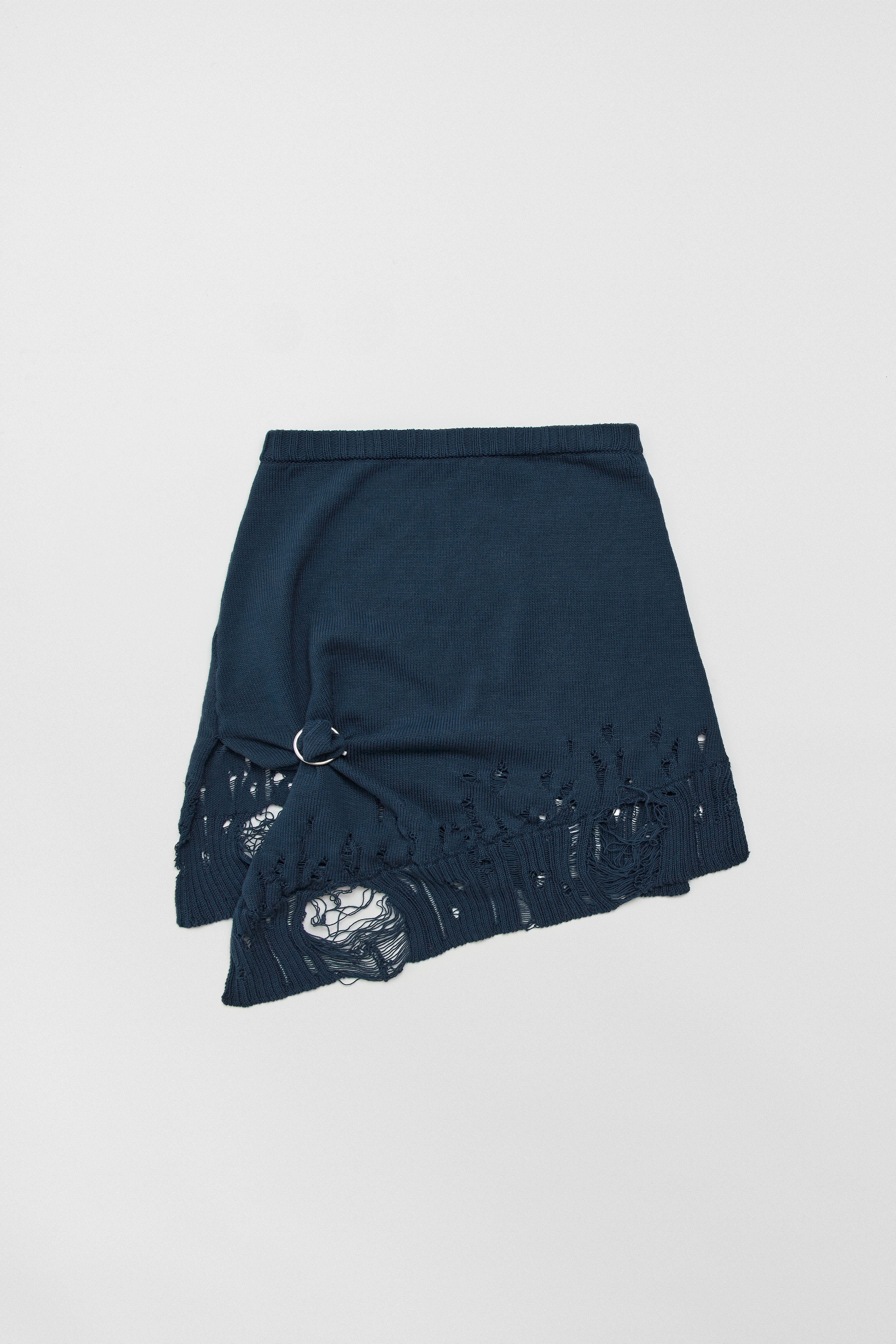 Numa Distressed Navy Knit Skirt | Designed & Handmade in Europe