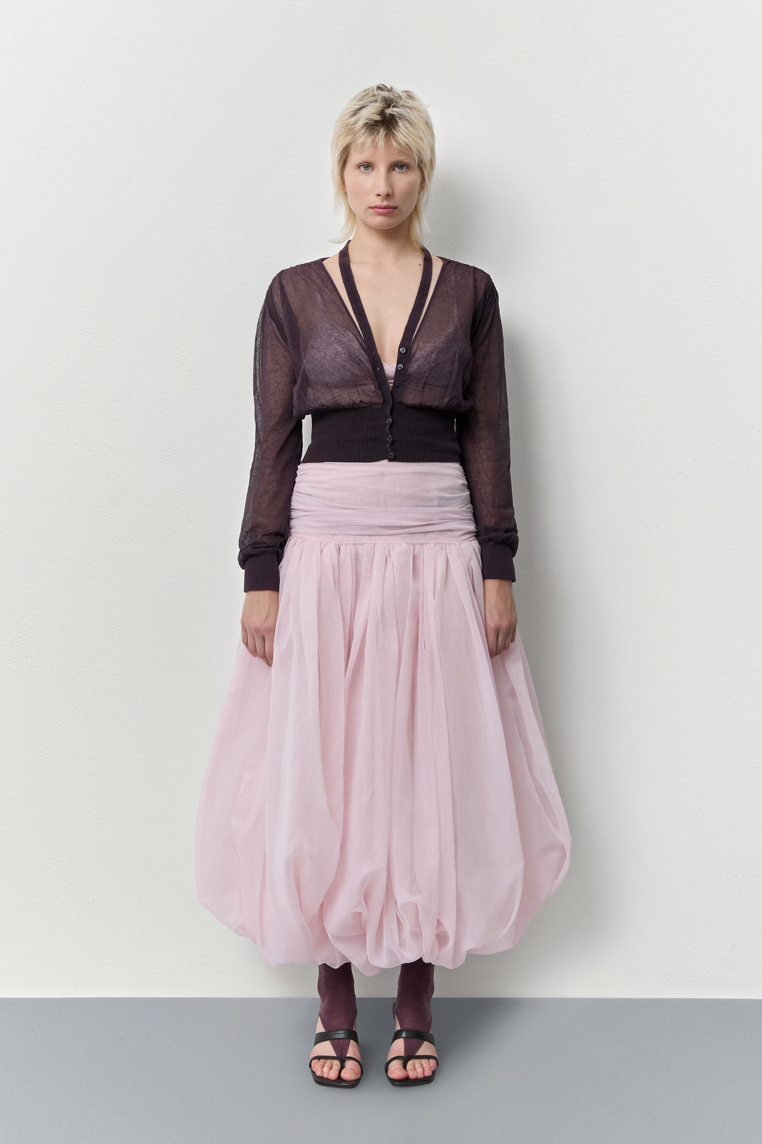 Amber Top - Brown Sheer Organic Cotton | Miista