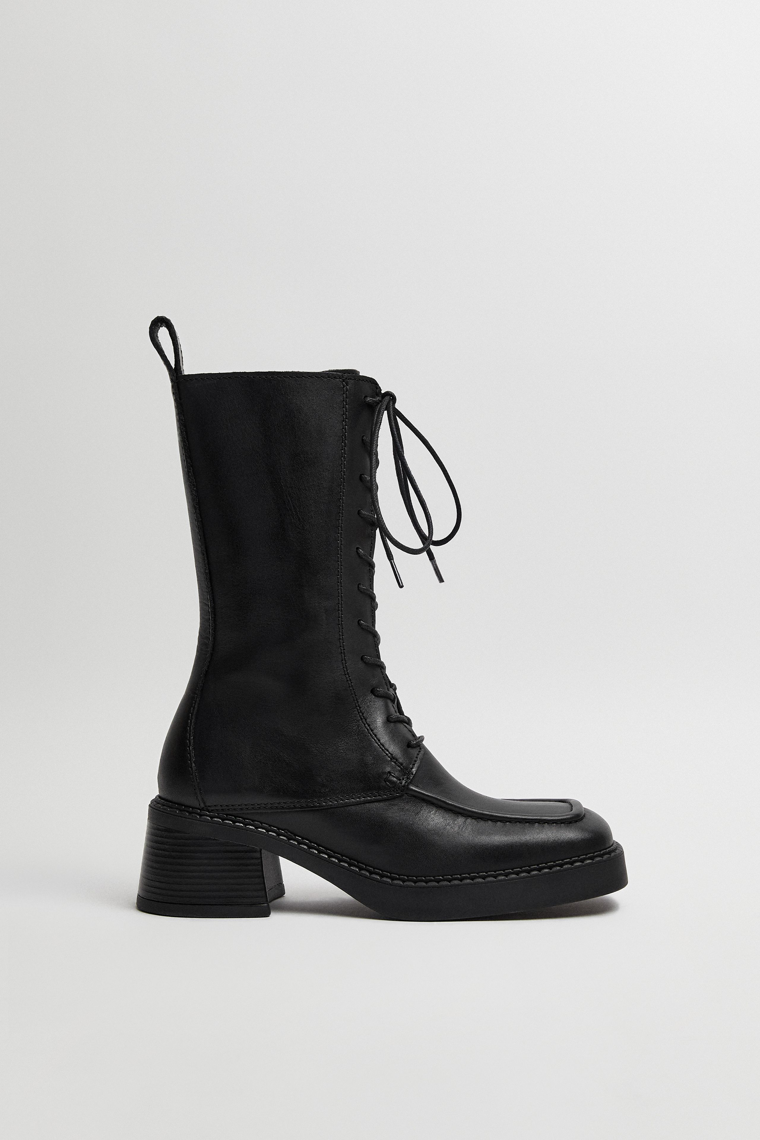 Agustina Black Brushed Boots | Miista