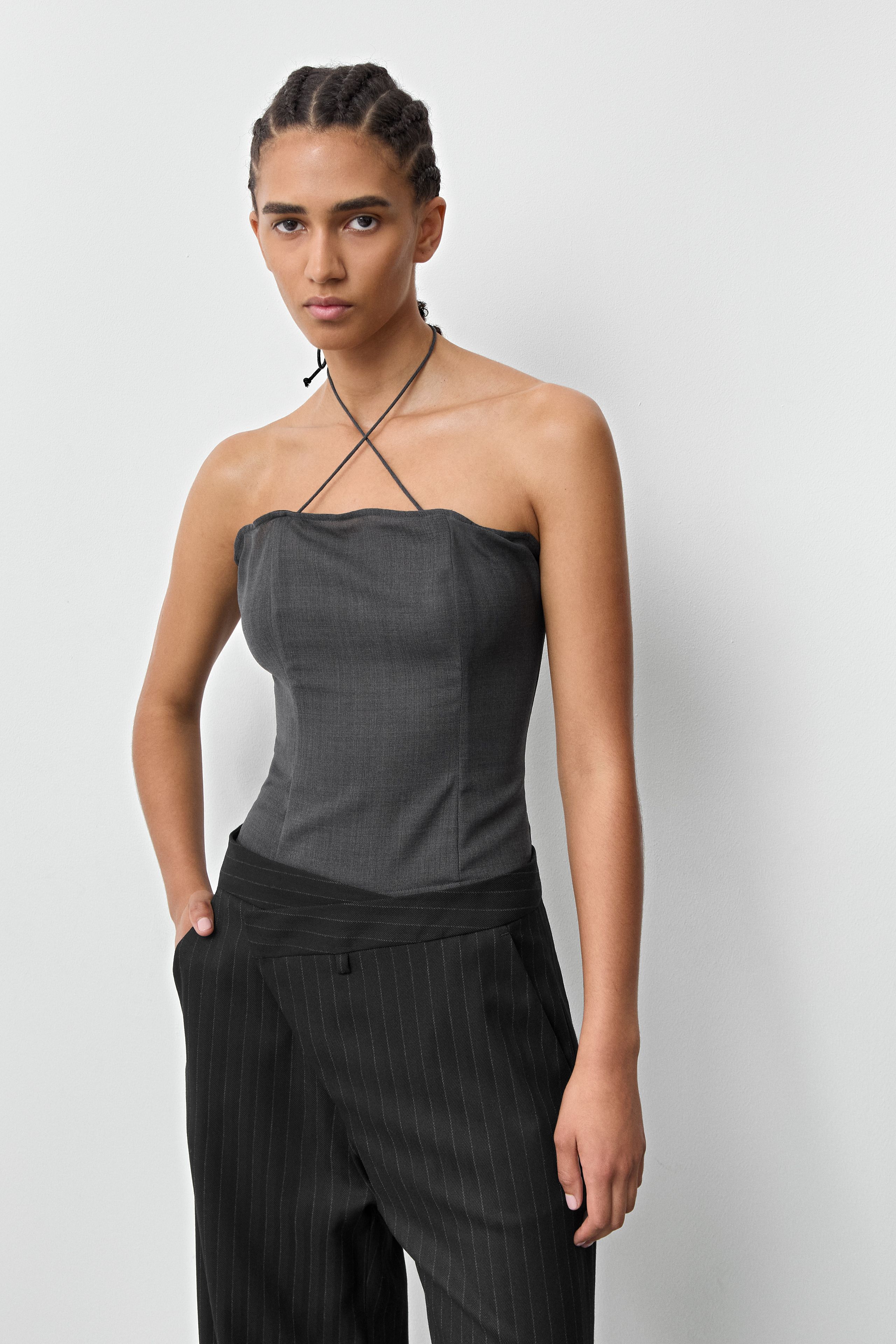 Shae Top - Grey Wool Blend | Miista